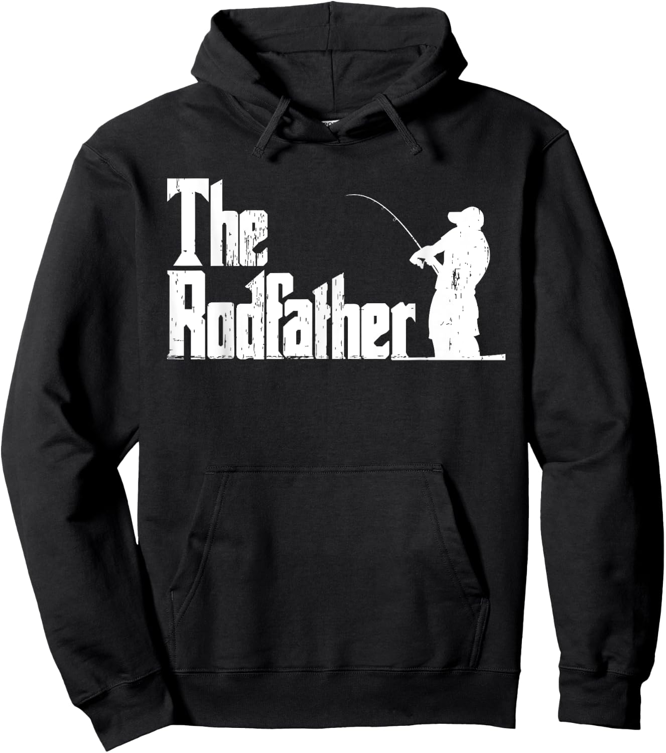 The Rodfather Funny Fishing Outdoor Fisherman Father's Day Hoodie - Hoodie | Black