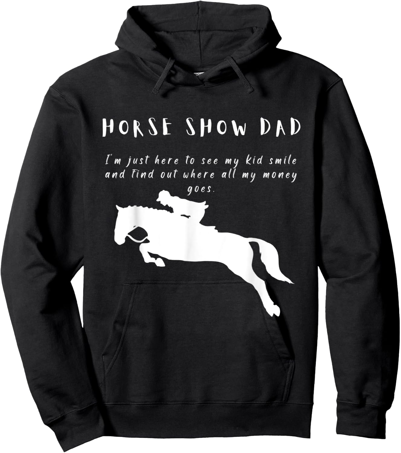 Funny Horse Show Dad English Hunter Jumper Horse Hoodie - Hoodie | Black