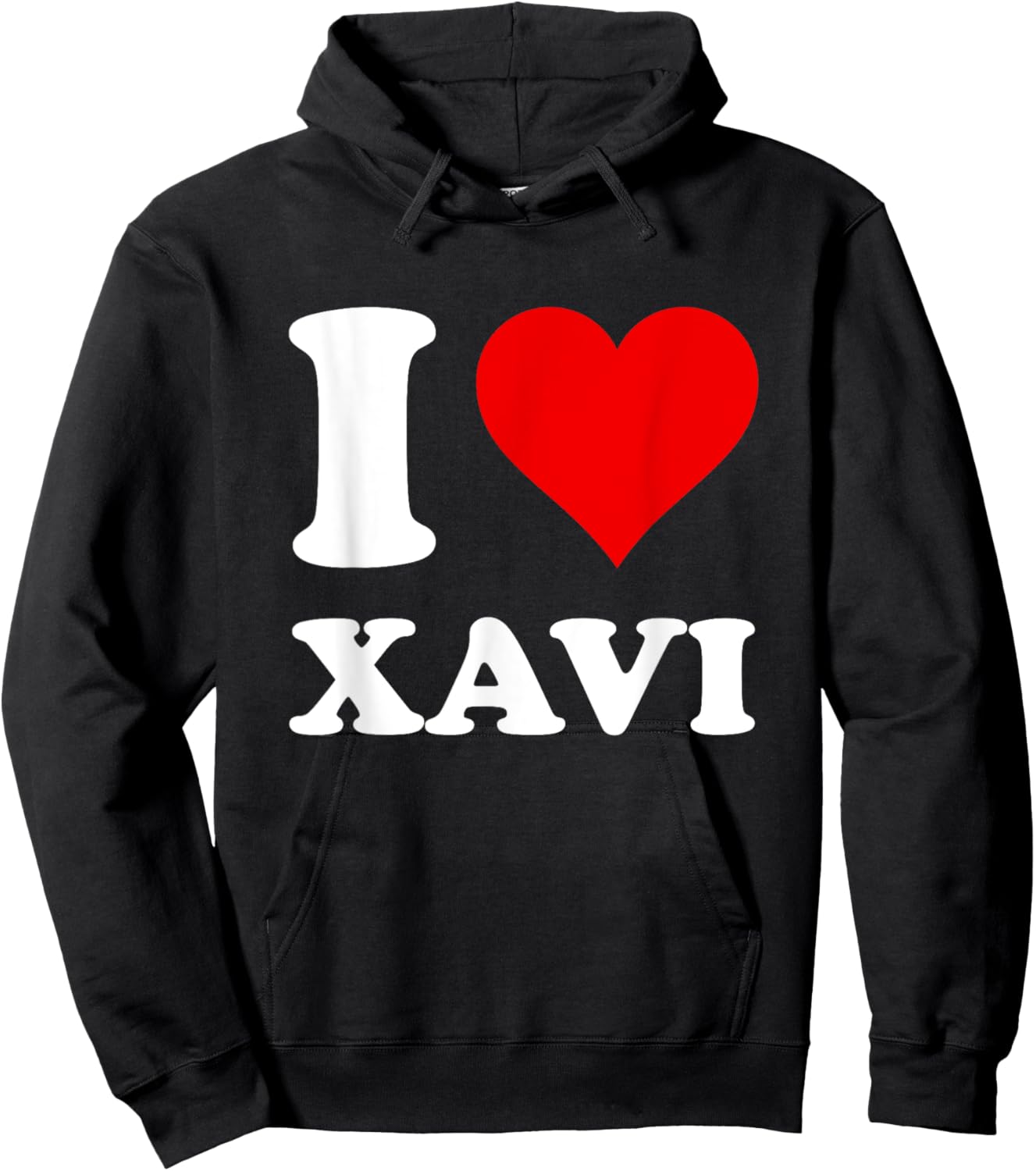 Red Heart I Love Xavi Hoodie - Hoodie | Black