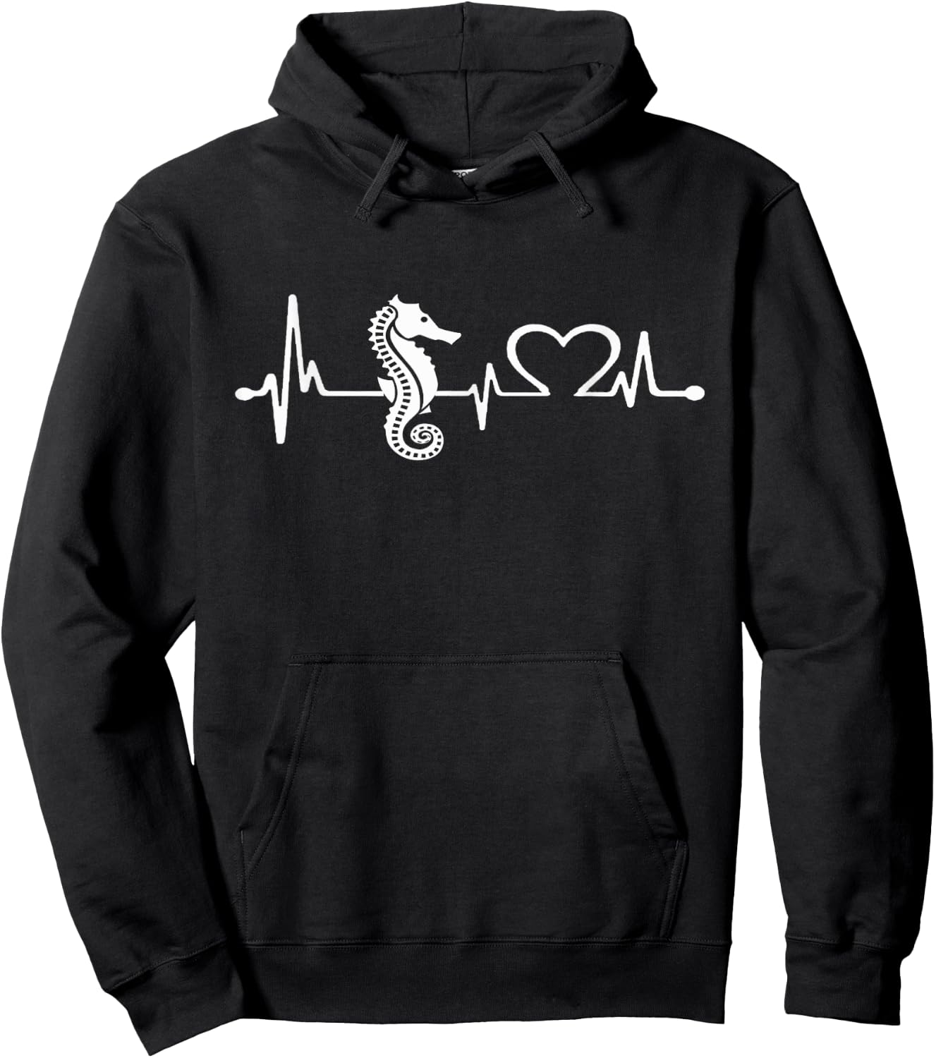 Love seahorse Women Shirt heartbeat seahorse Lover girl Hoodie - Hoodie | Black