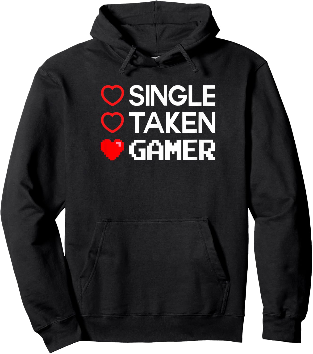 Single Taken Gamer T Shirt Valentines Day Gaming Heart Funny Hoodie - Hoodie | Black