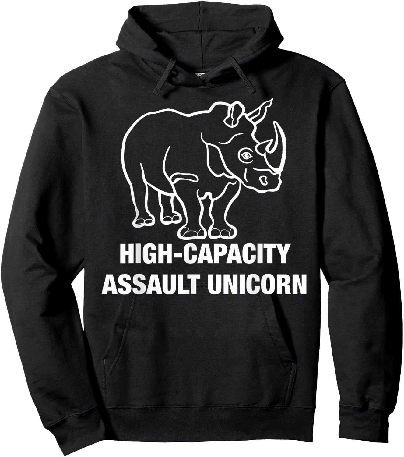 Funny Unicorn Military High Capacity Assault Rhino Horn Hoodie - Hoodie | Black