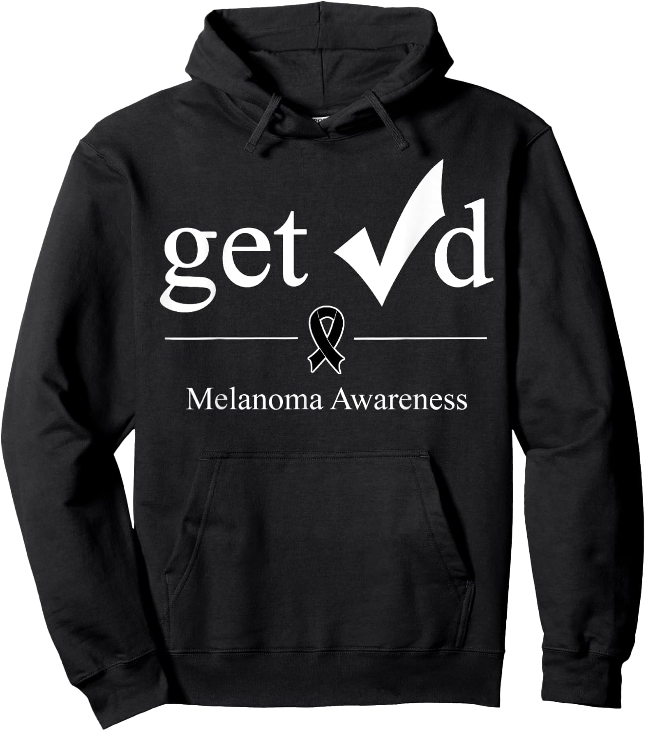 Melanoma Black Awareness Ribbon Get Checked Hoodie - Hoodie | Black