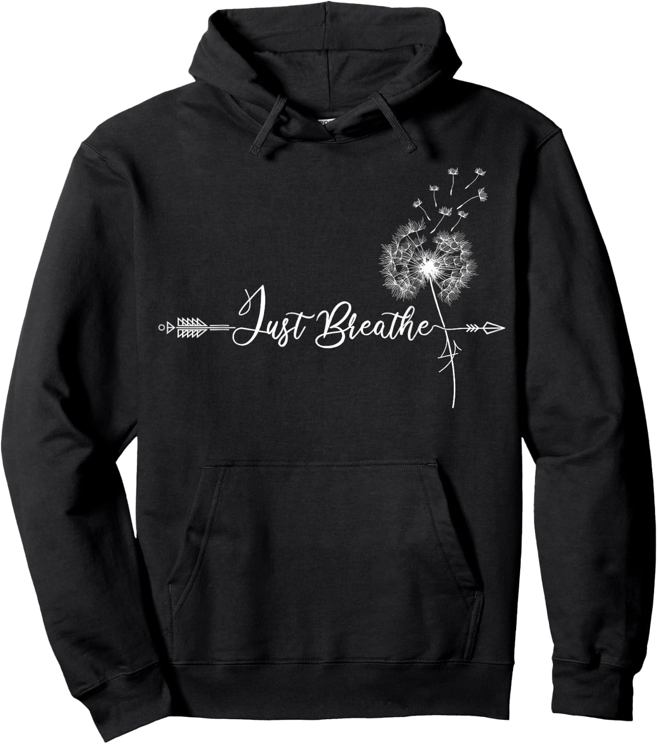 Just Dandelion Tattoo Arrow Breathing Dandelion Flower Sun Hoodie - Hoodie | Black