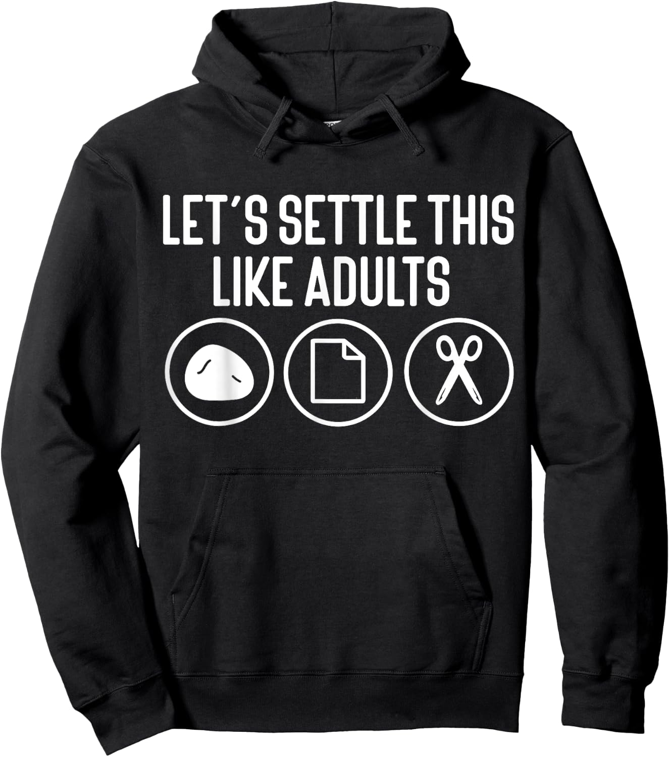 Let's Settle This Like Adults Rock Paper Scissors Hoodie - Hoodie | Black