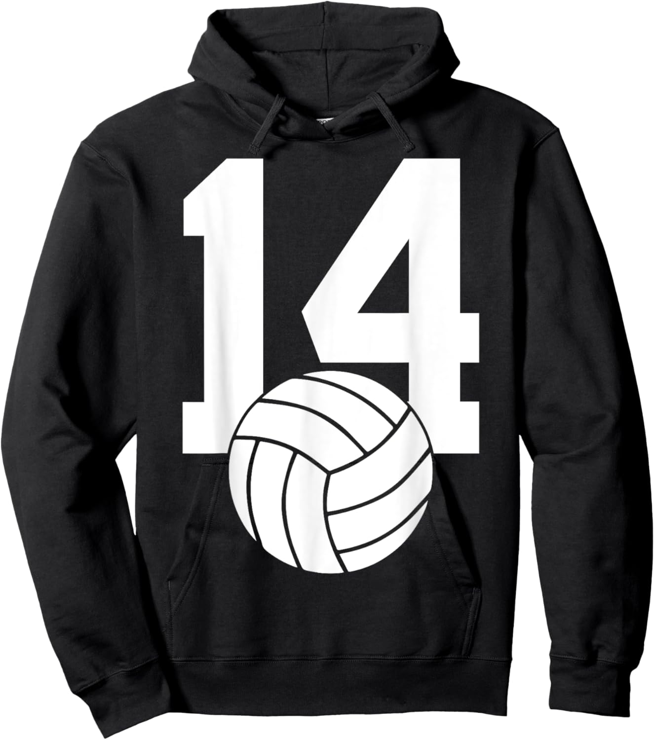 Number 14 Volleyball 14th Birthday Hoodie - Hoodie | Black