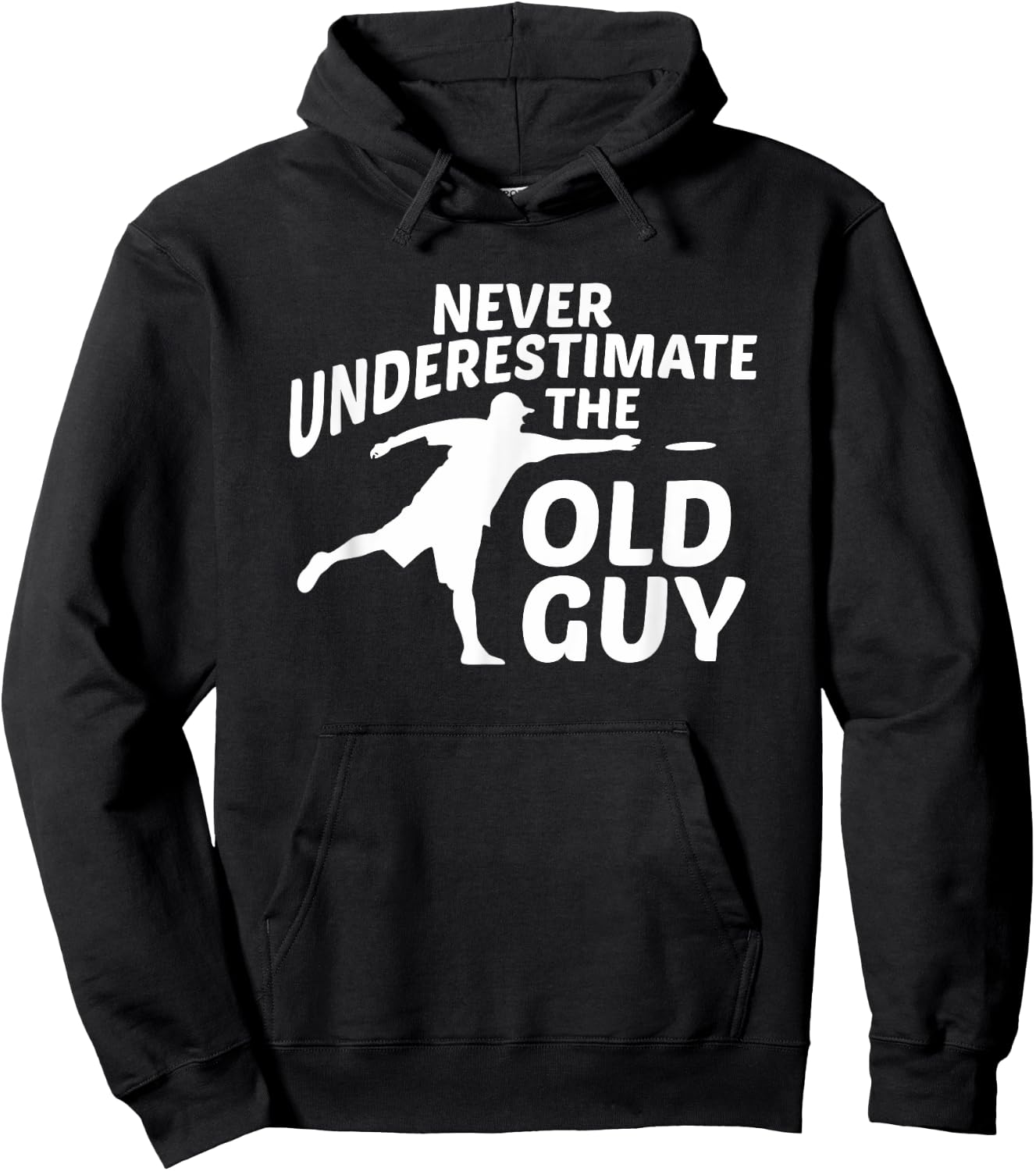 Never Underestimate The Old Guy Funny Disc Golf Designs Hoodie - Hoodie | Black