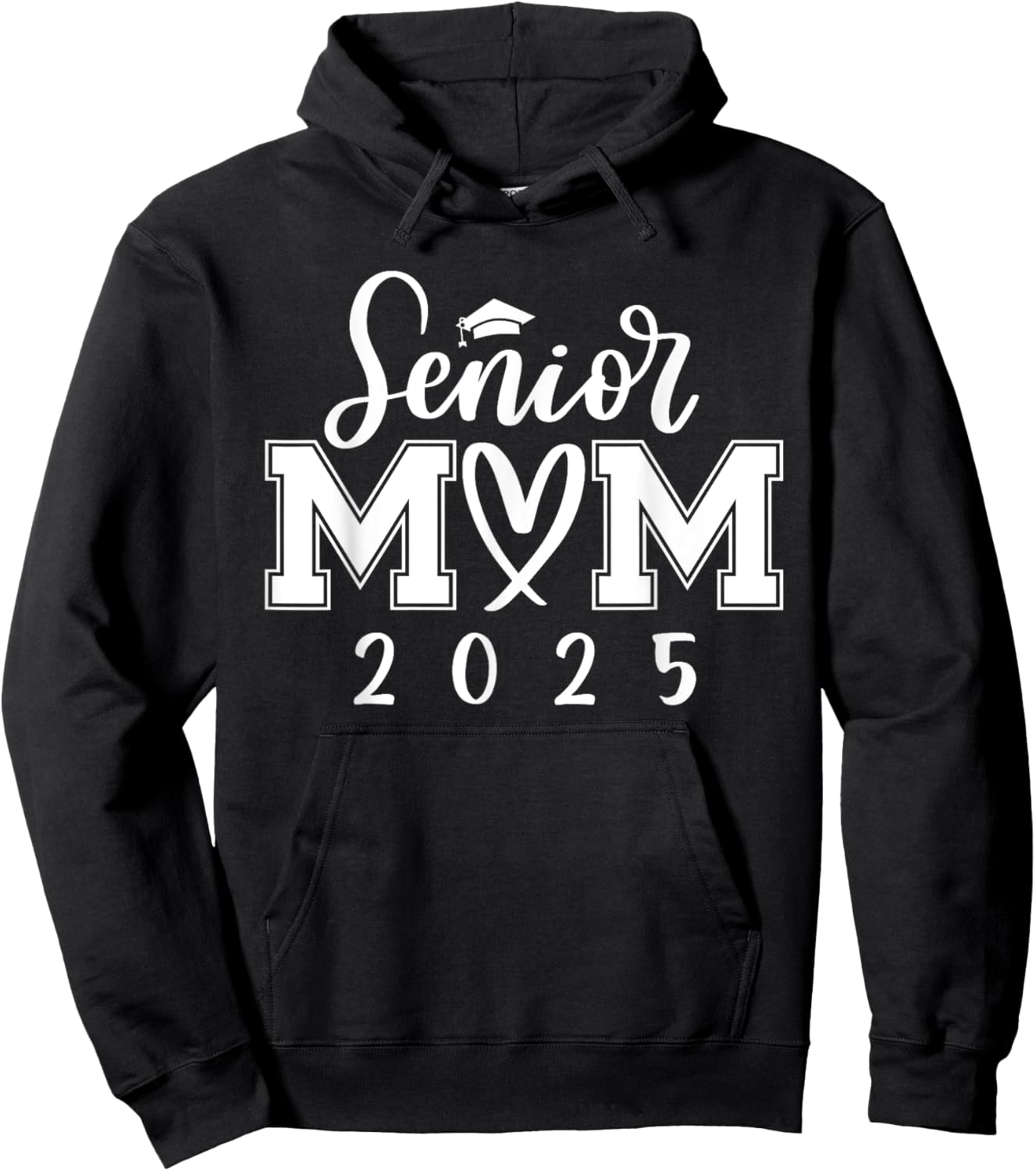 Senior Mom 25 Class of 2025 Graduation for Mom Mommy Mother Hoodie - Hoodie | Black