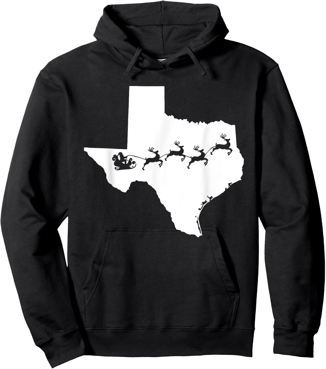 Texas Map Santa Christmas reindeer Shirt Hoodie - Hoodie | Black