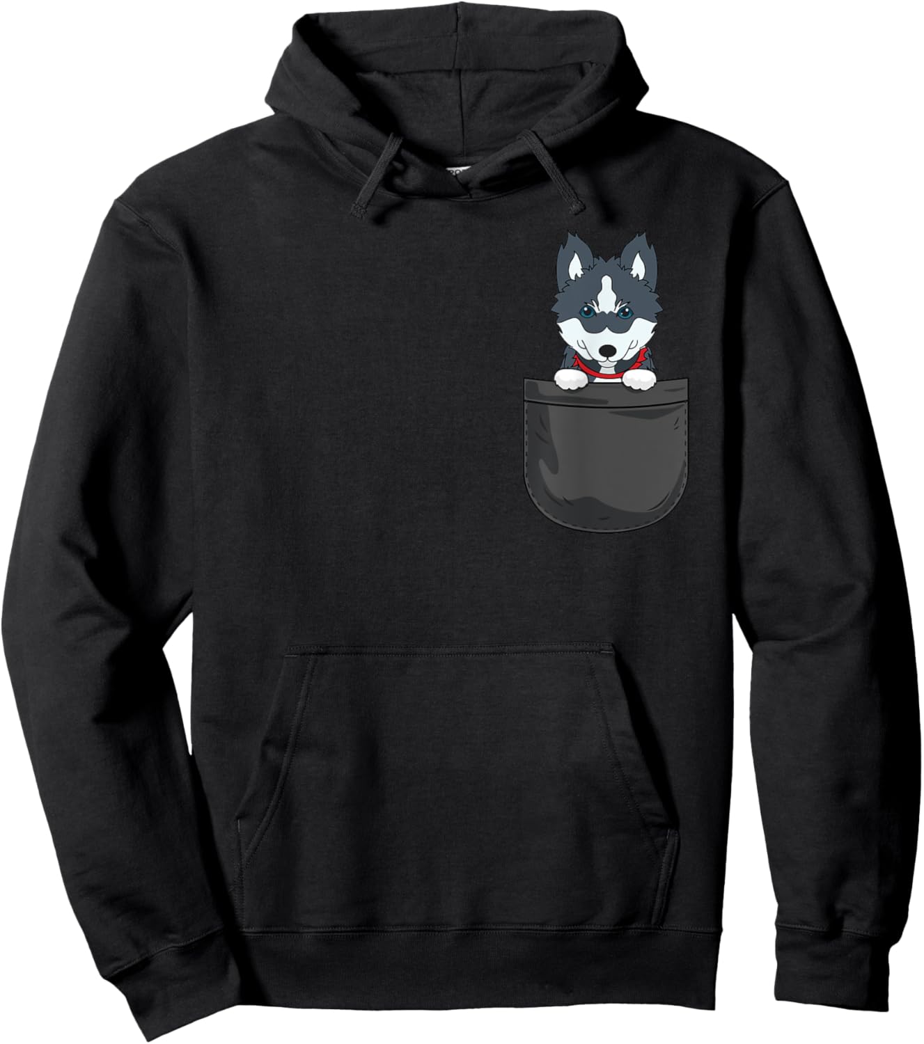 Pomsky Mama Dad Dog in Bag Cute Funny Animal Hoodie - Hoodie | Black
