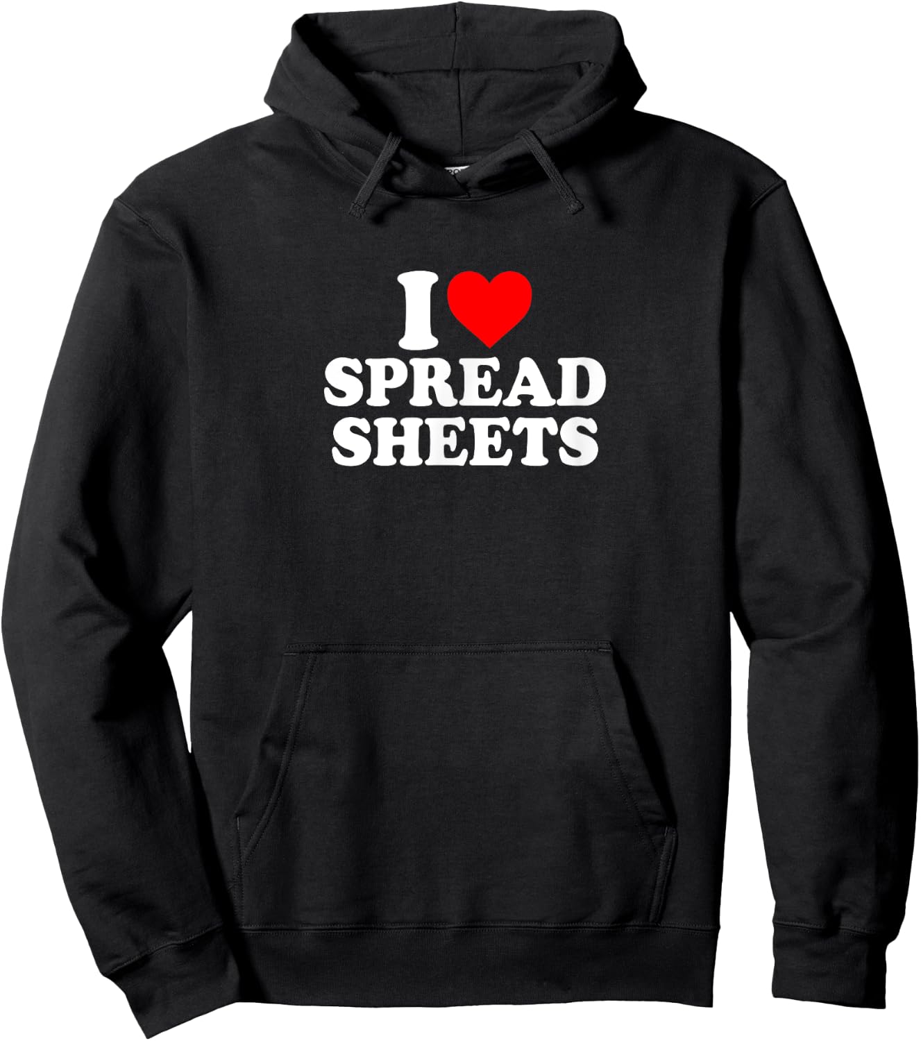 I Love Heart Spreadsheets Simple Cute Funny Office Admin Hoodie - Hoodie | Black