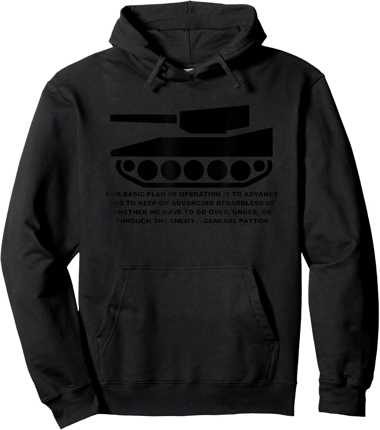 General Patton Defeat the Enemy Army Tank Hoodie - Hoodie | Black