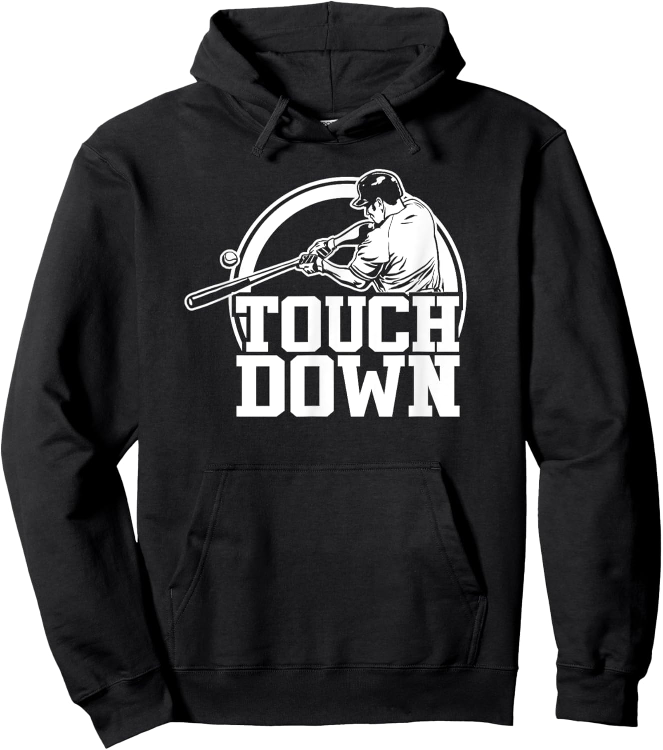 Touchdown Funny Baseball Hoodie - Hoodie | Black