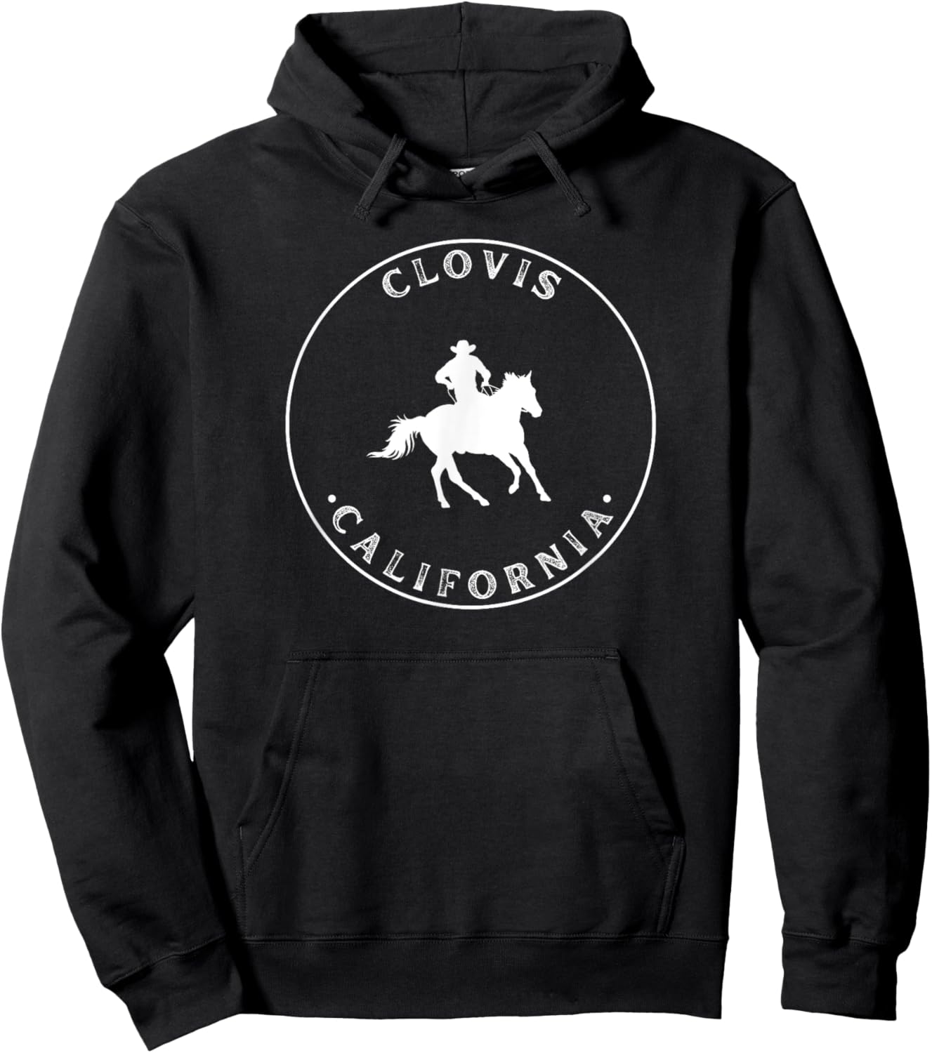 Clovis California Cowboy Horse Bull Western Rodeo Hoodie - Hoodie | Black