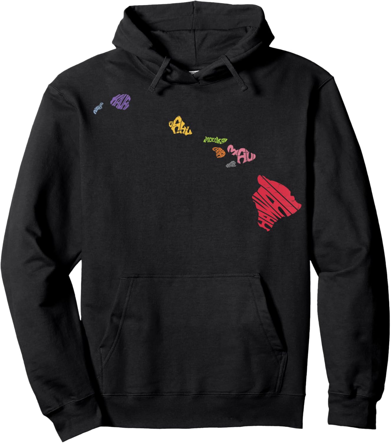 Aloha Hawaii State Map Hawaiian Summer Family Vacation Hoodie - Hoodie | Black
