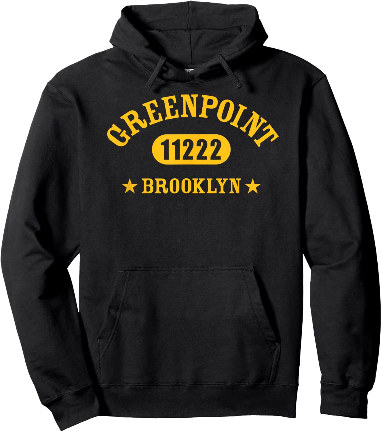 GREENPOINT Brooklyn NY 11222 Athletic Design Hoodie - Hoodie | Black