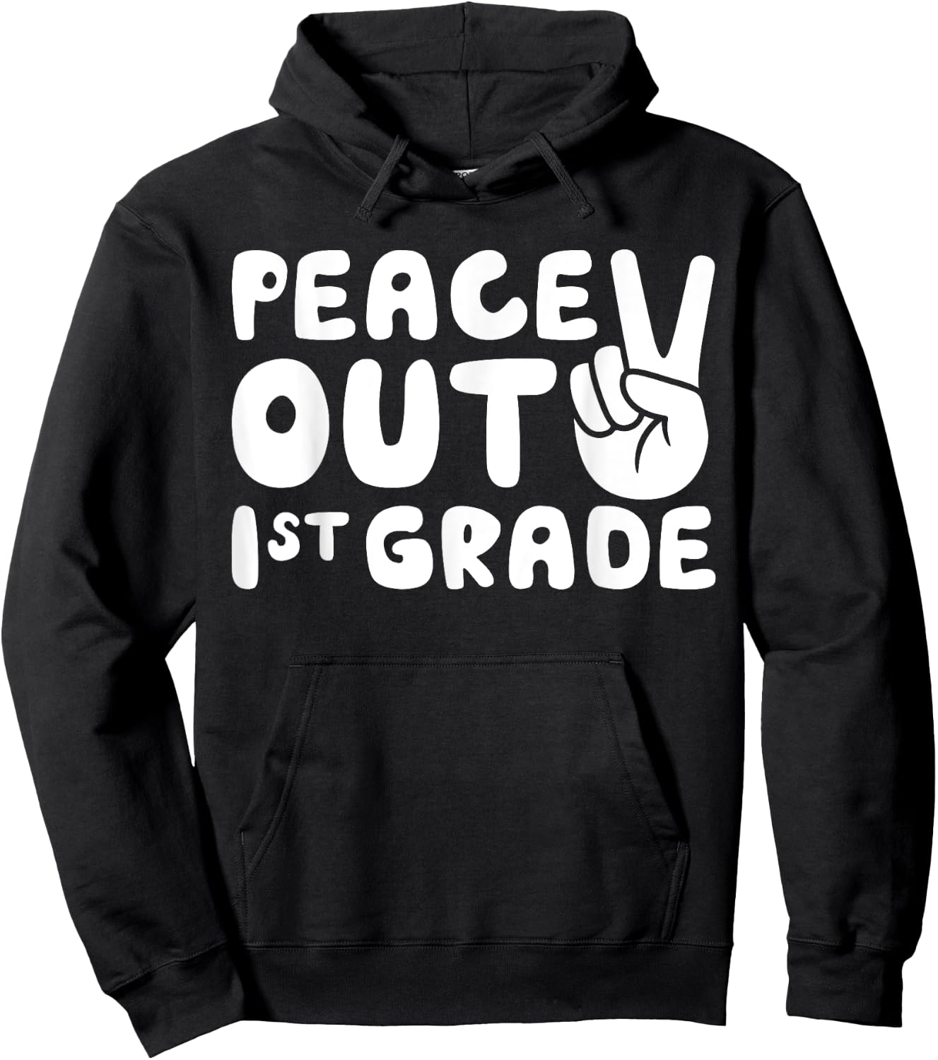 Peace Out 1st Grade Shirt Boy Girl First Grade Graduation Hoodie - Hoodie | Black