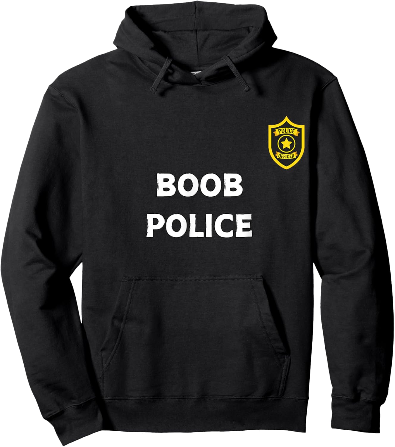 Fun Graphic-Boob Police Hoodie - Hoodie | Black