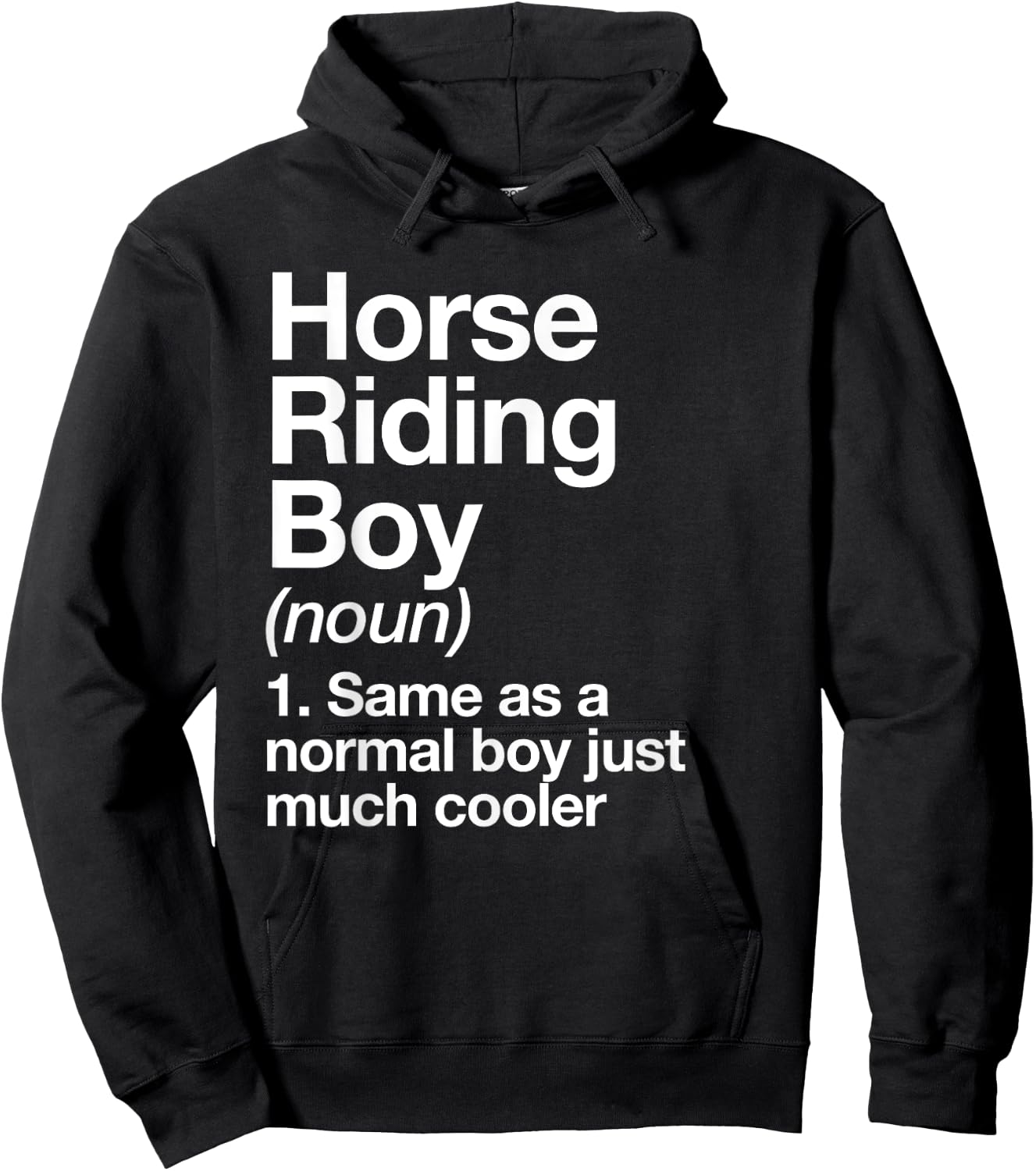 Horse Riding Boy Definition Funny Sports Hoodie - Hoodie | Black