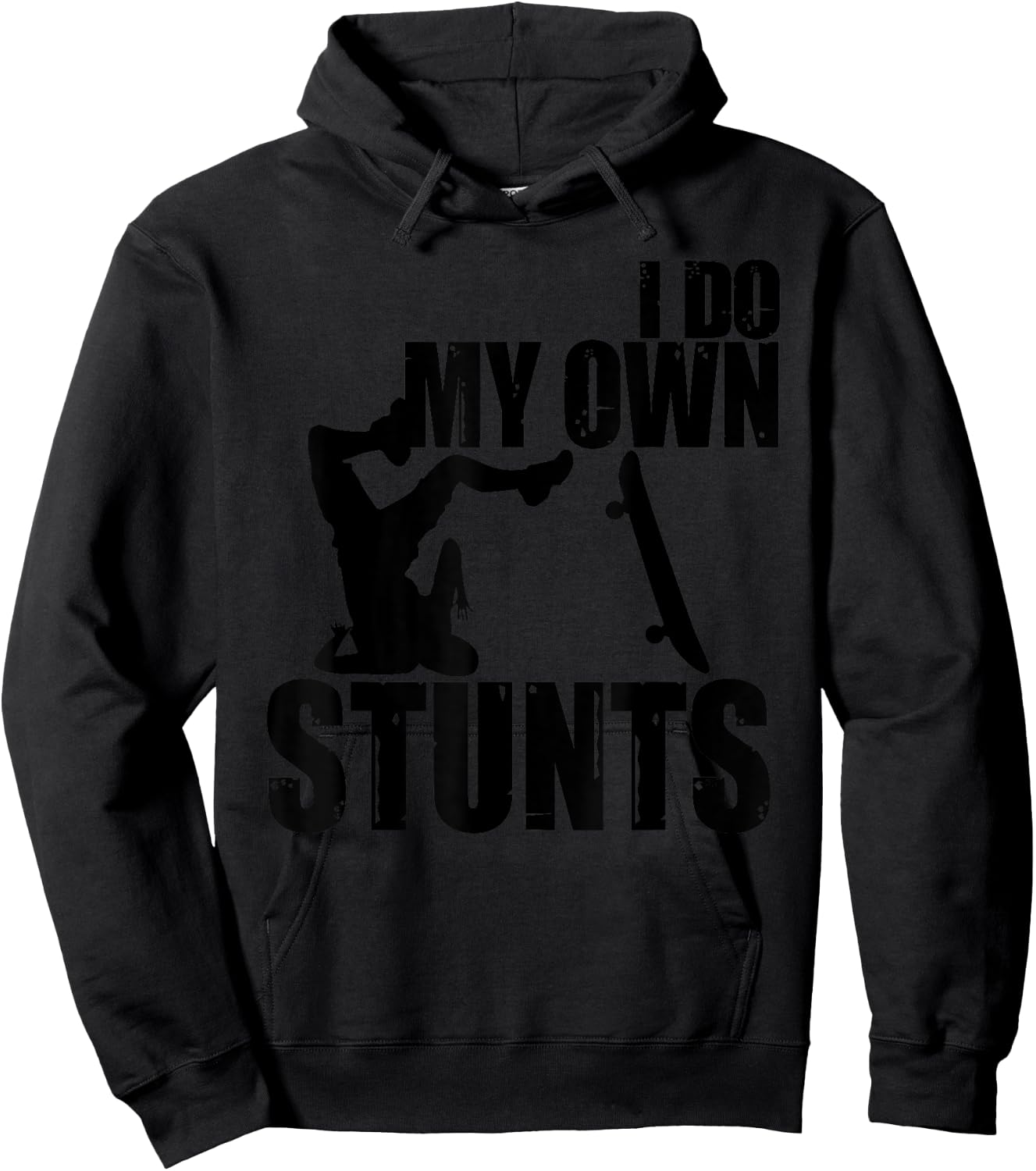 Funny I Do My Own Stunts | Skateboarding Gift Boys Girls Hoodie - Hoodie | Black