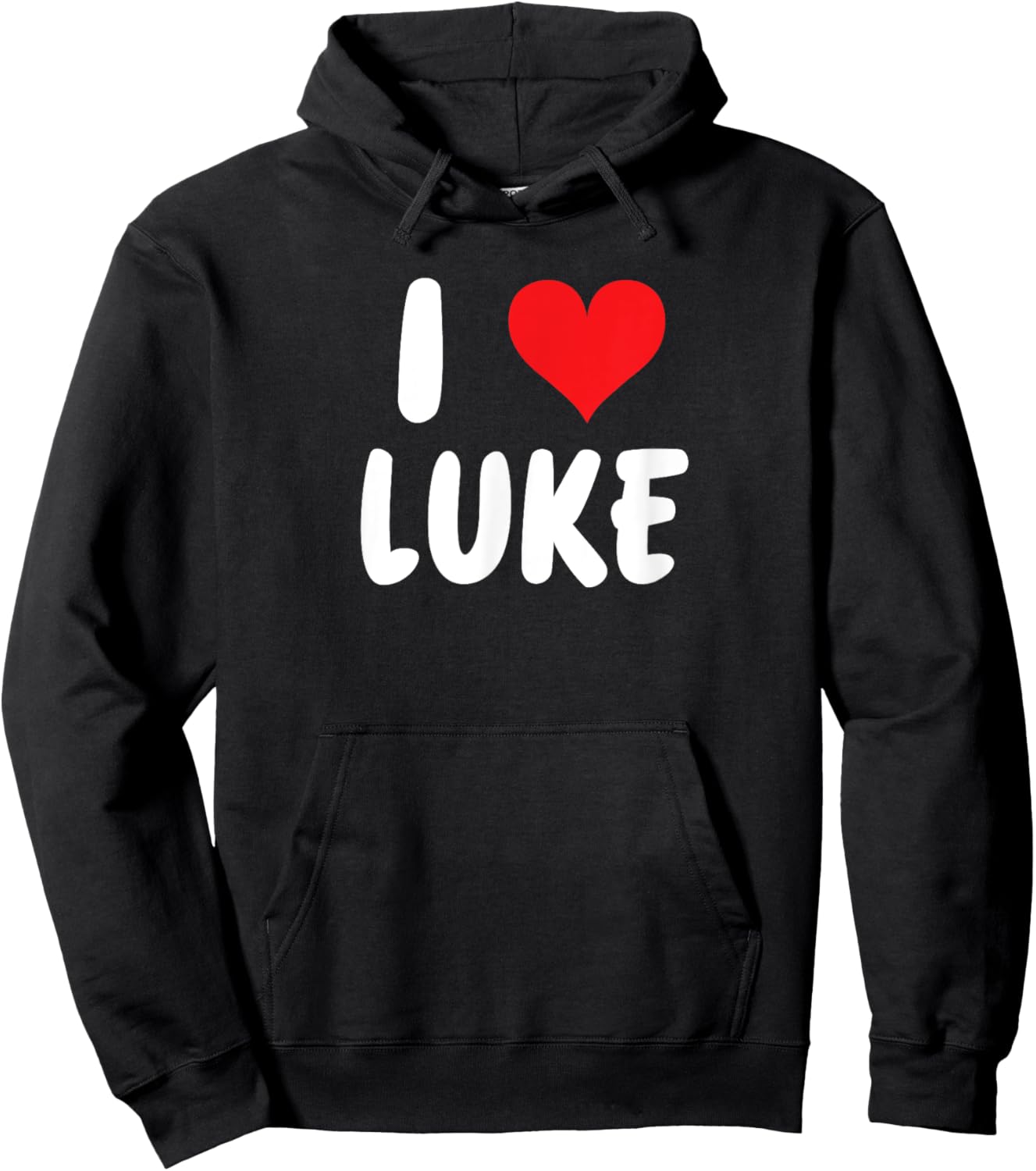 I Love Luke - Heart - Name Hoodie - Hoodie | Black