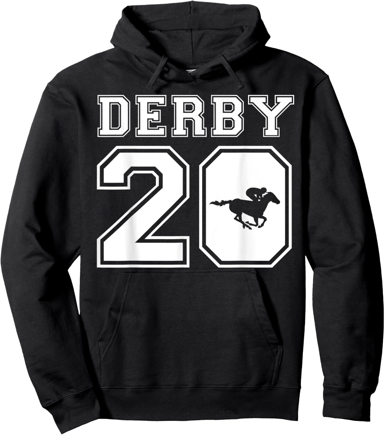 2020 Derby Jersey Style Graphic Horse Racing Jockey Design Hoodie - Hoodie | Black