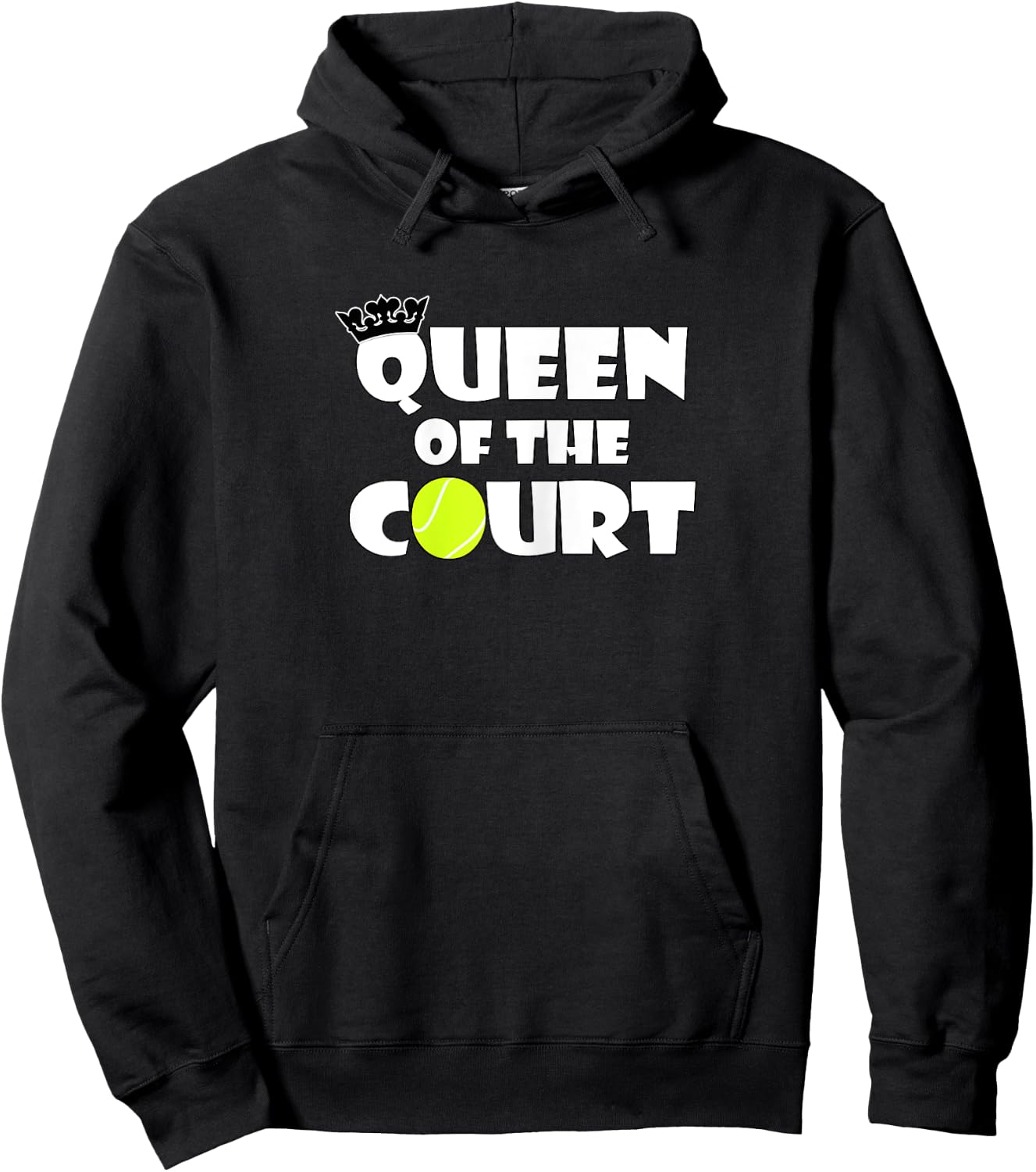 Tennis Player or Coach Queen of the Court Women's Sports Hoodie - Hoodie | Black