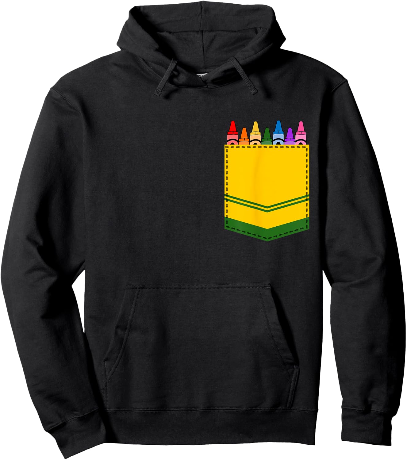 Crayon Box Pocket Teacher Gift Costume Men Women Kids Hoodie - Hoodie | Black