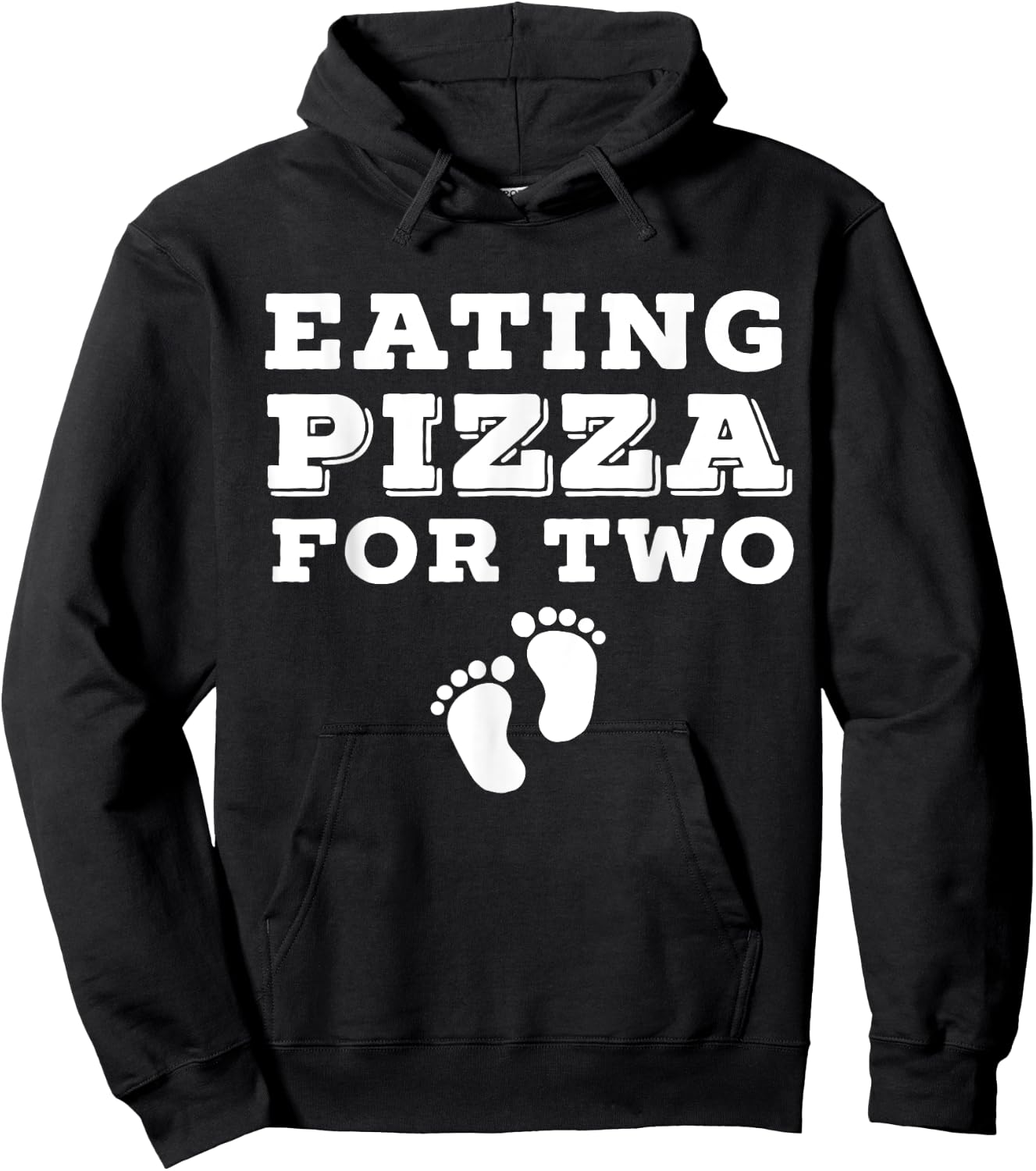 Eating Pizza For Two - Baby Feet Image Hoodie - Hoodie | Black