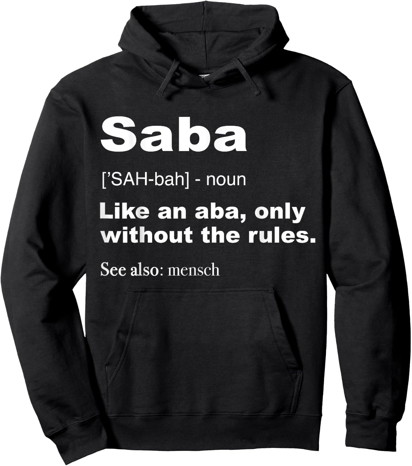 Definition Of Saba Shirt Funny Hebrew Grandpa Gifts Hoodie - Hoodie | Black