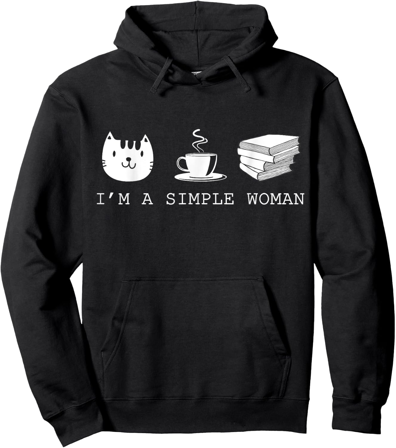 Books Tea Cat Hoodie - Hoodie | Black