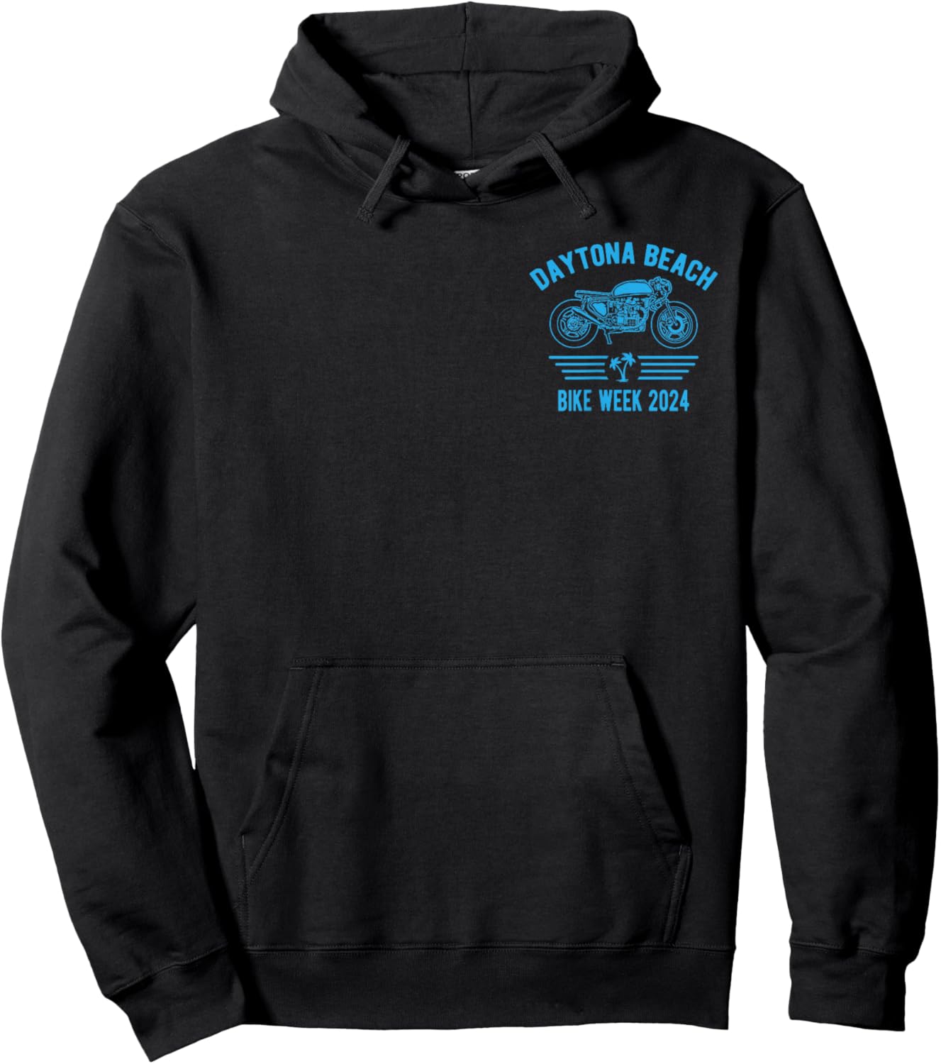 Daytona Beach Bike Week 2024 Retro Motorcycle Design Hoodie - Hoodie | Black