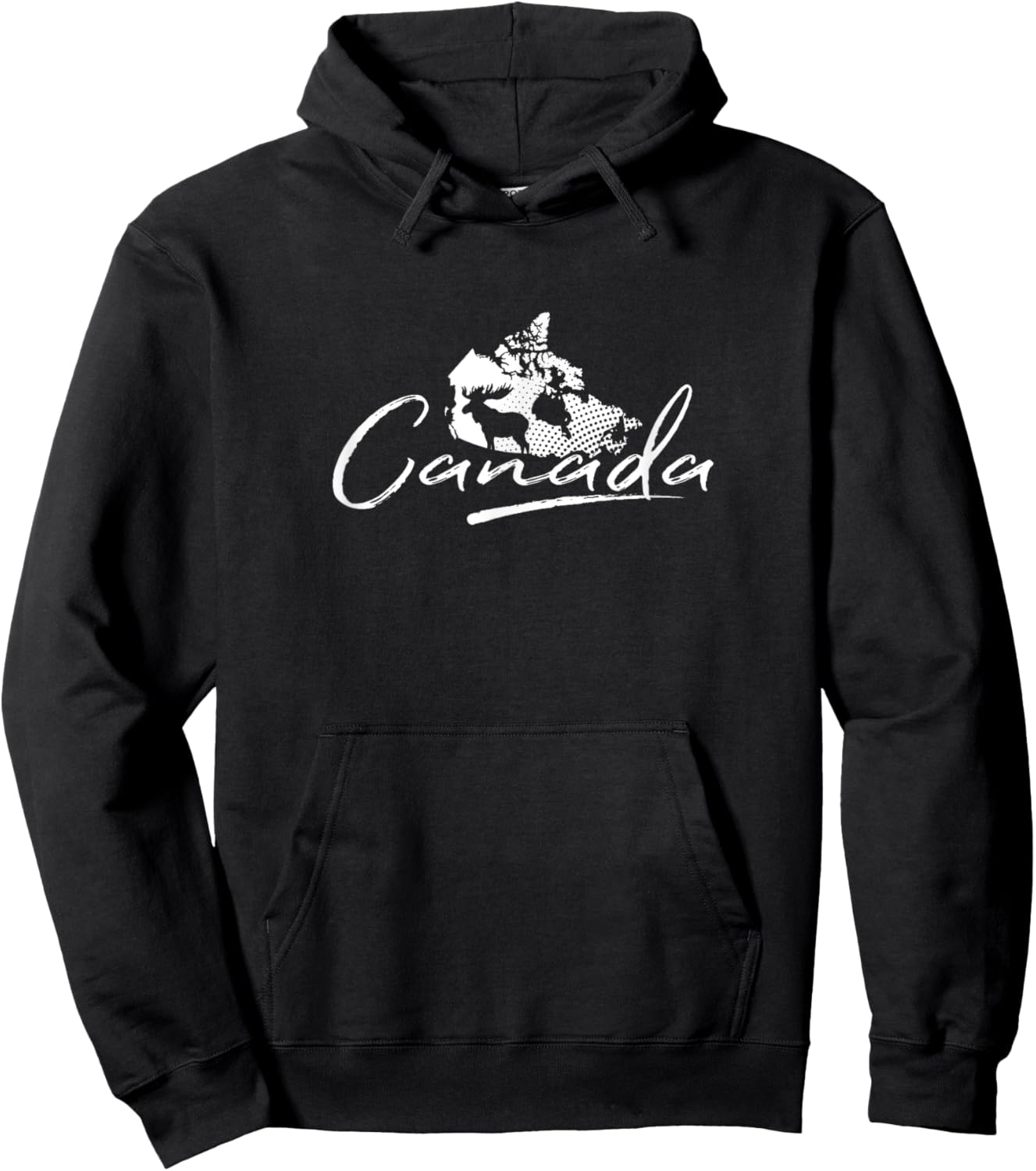 Canada Map and Moose - Canadian Souvenir Hoodie - Hoodie | Black