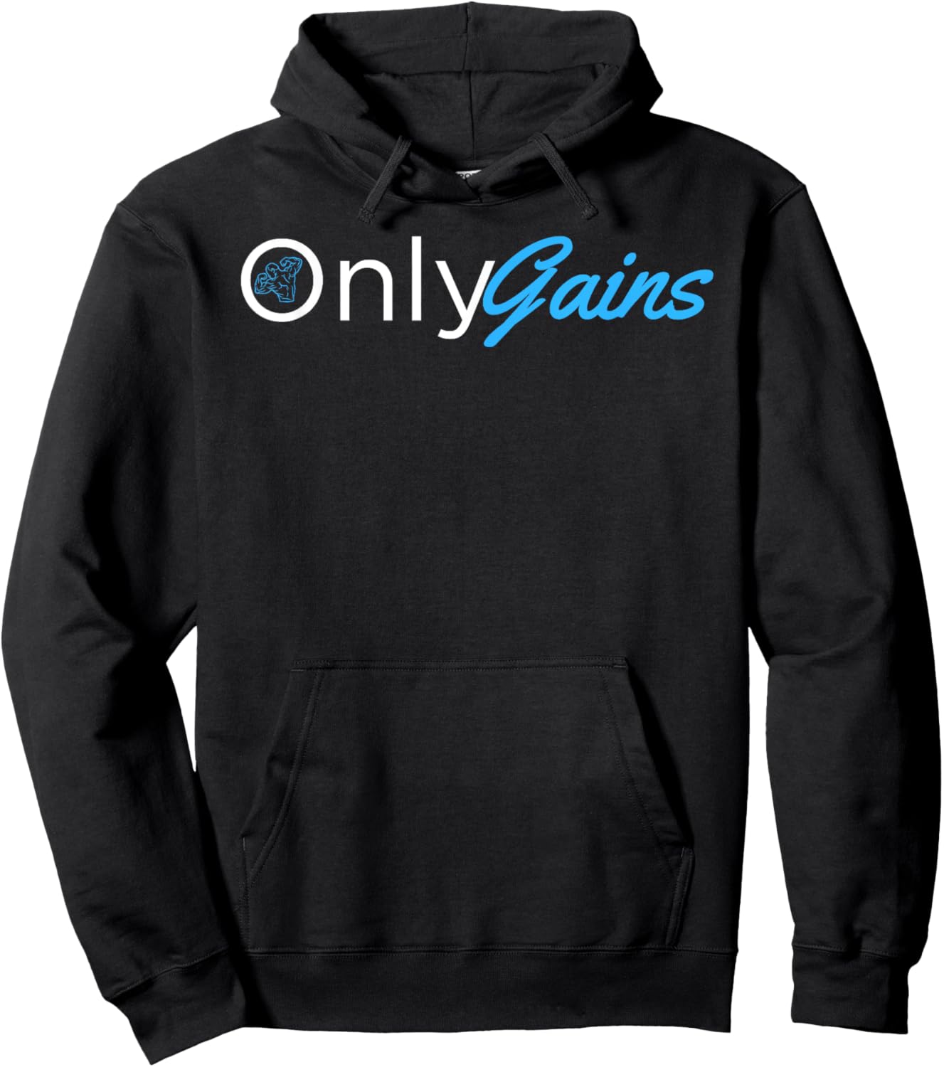 Only Gains - OnlyGains Funny Men's Fitness Bodybuilding Hoodie - Hoodie | Black