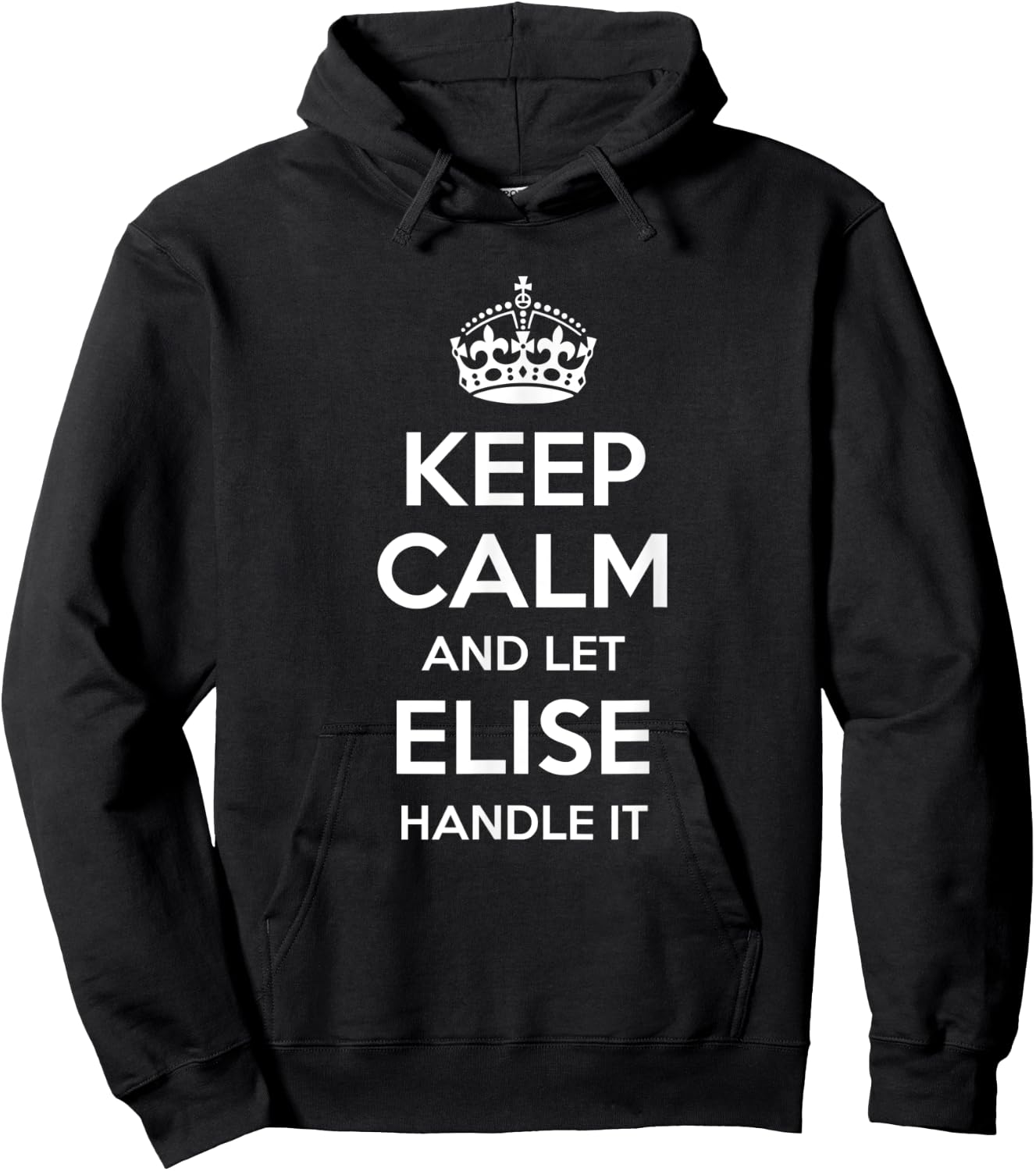 ELISE Keep Calm Personalized Name Funny Birthday Gift Hoodie - Hoodie | Black