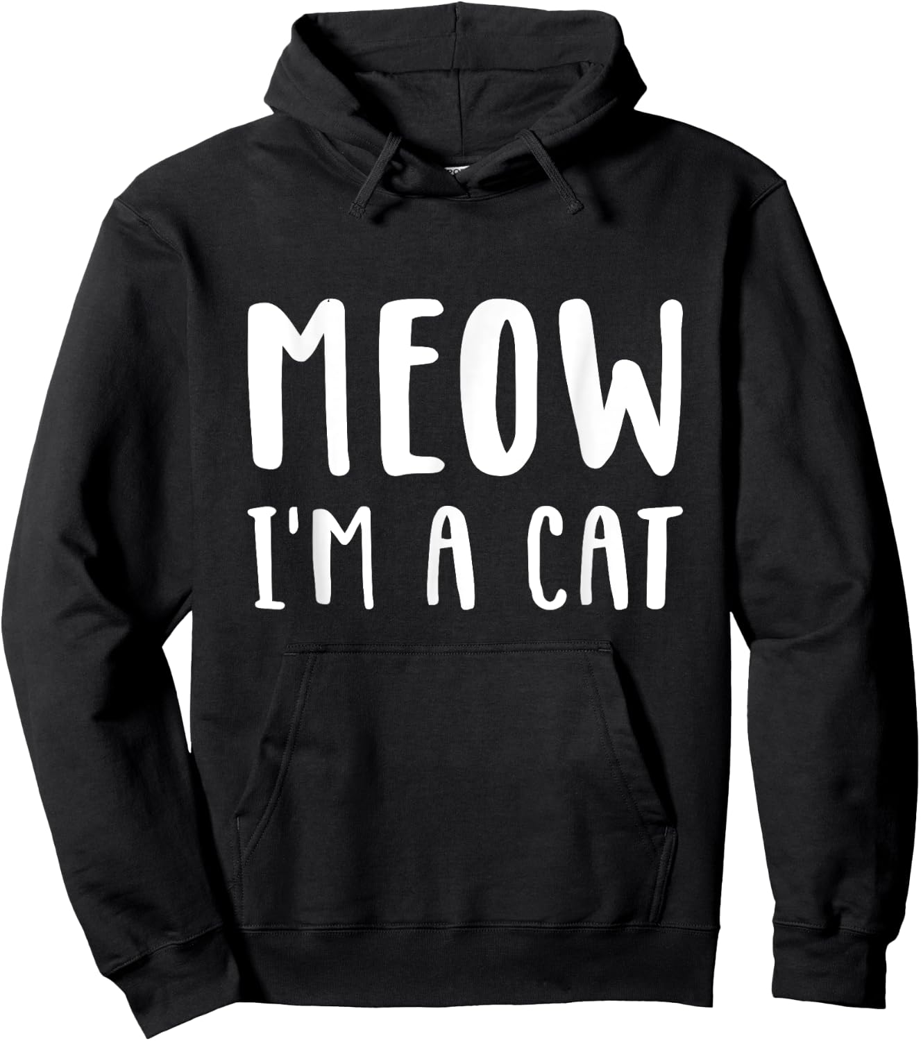 Meow I'm a cat Funny Lazy Animal Halloween Costume Hoodie - Hoodie | Black