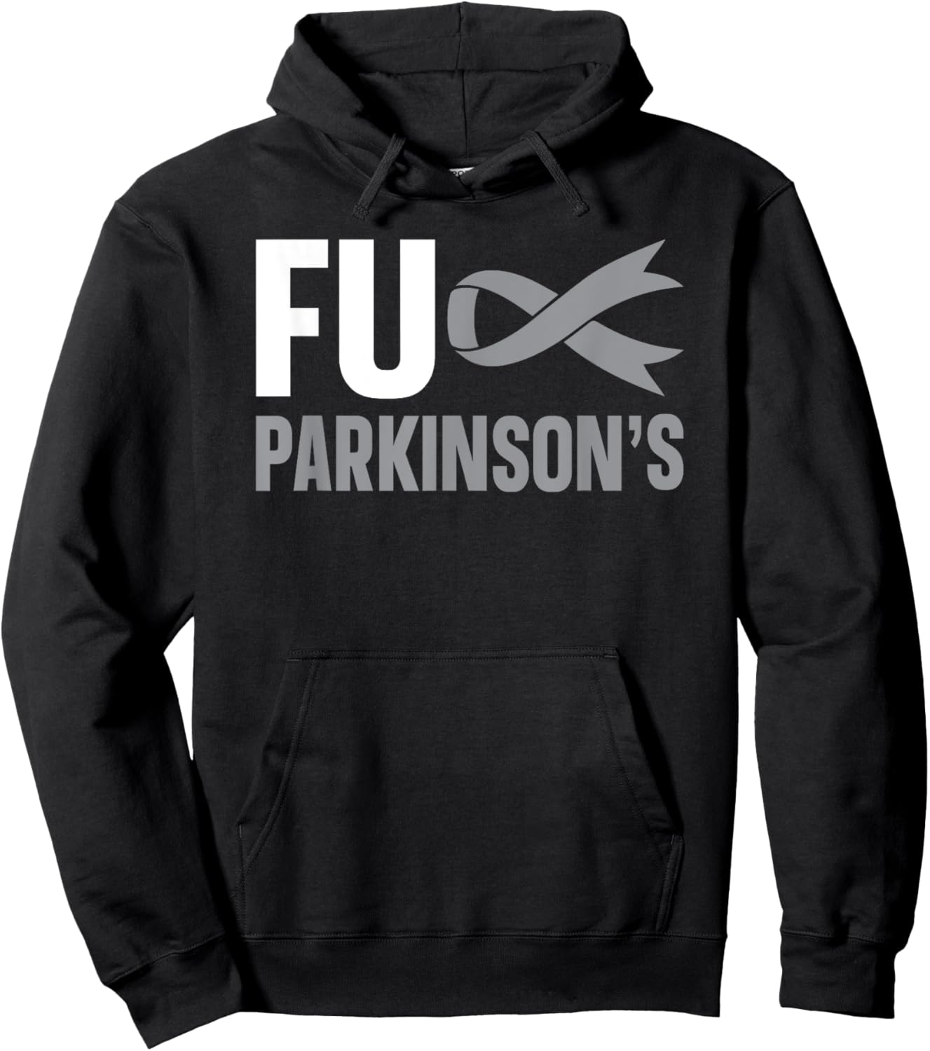 FUCK Parkinsons Disease Grey Ribbon Parkinson's Awareness Hoodie - Hoodie | Black