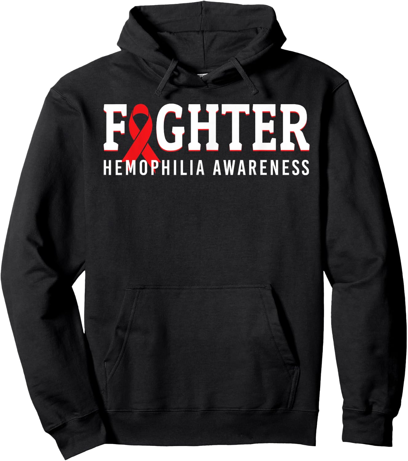 Fighter Hemophilia Awareness Month Ribbon Warrior Support Hoodie - Hoodie | Black