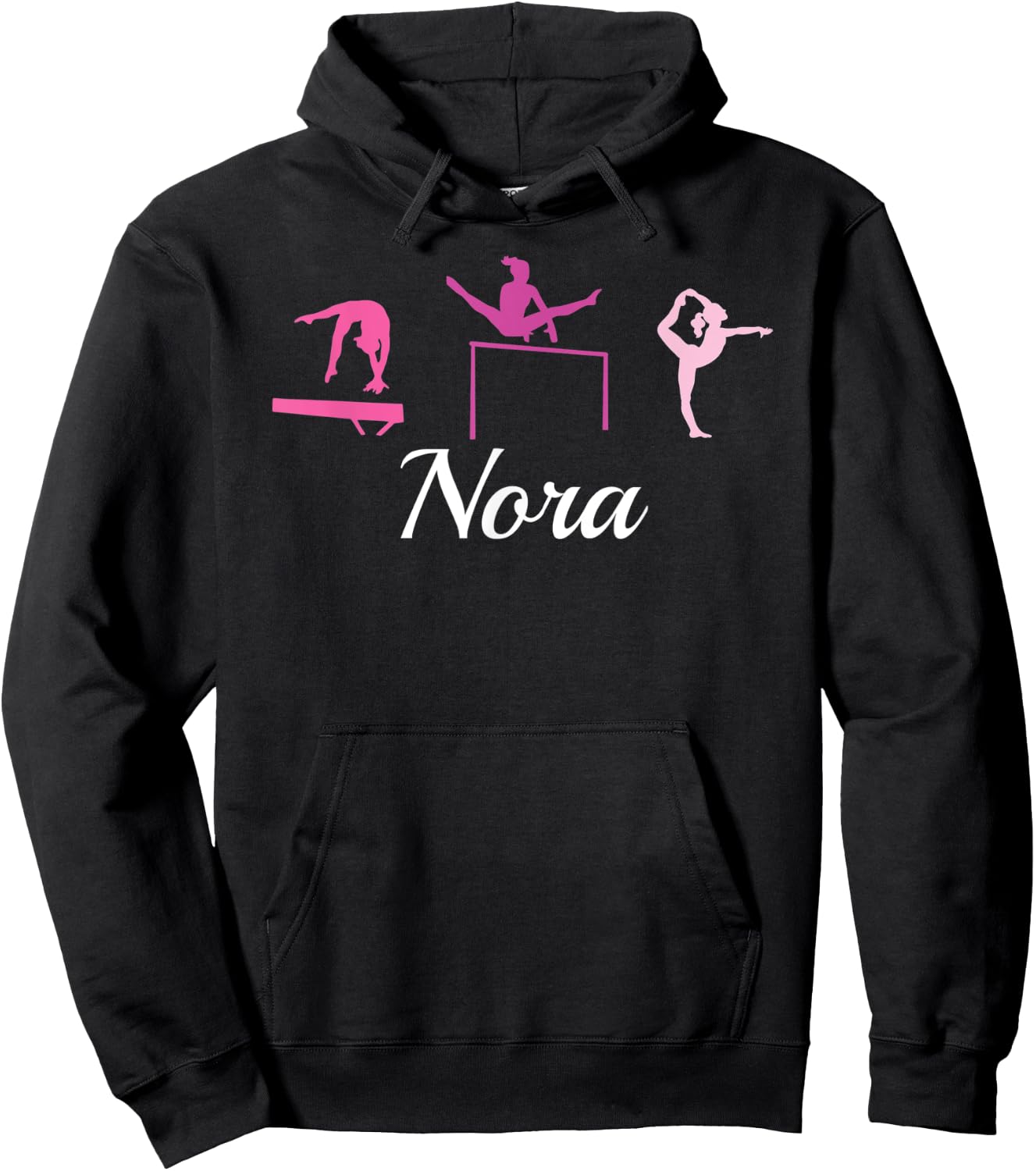 Nora Name Gift Personalized Gymnastics Hoodie - Hoodie | Black