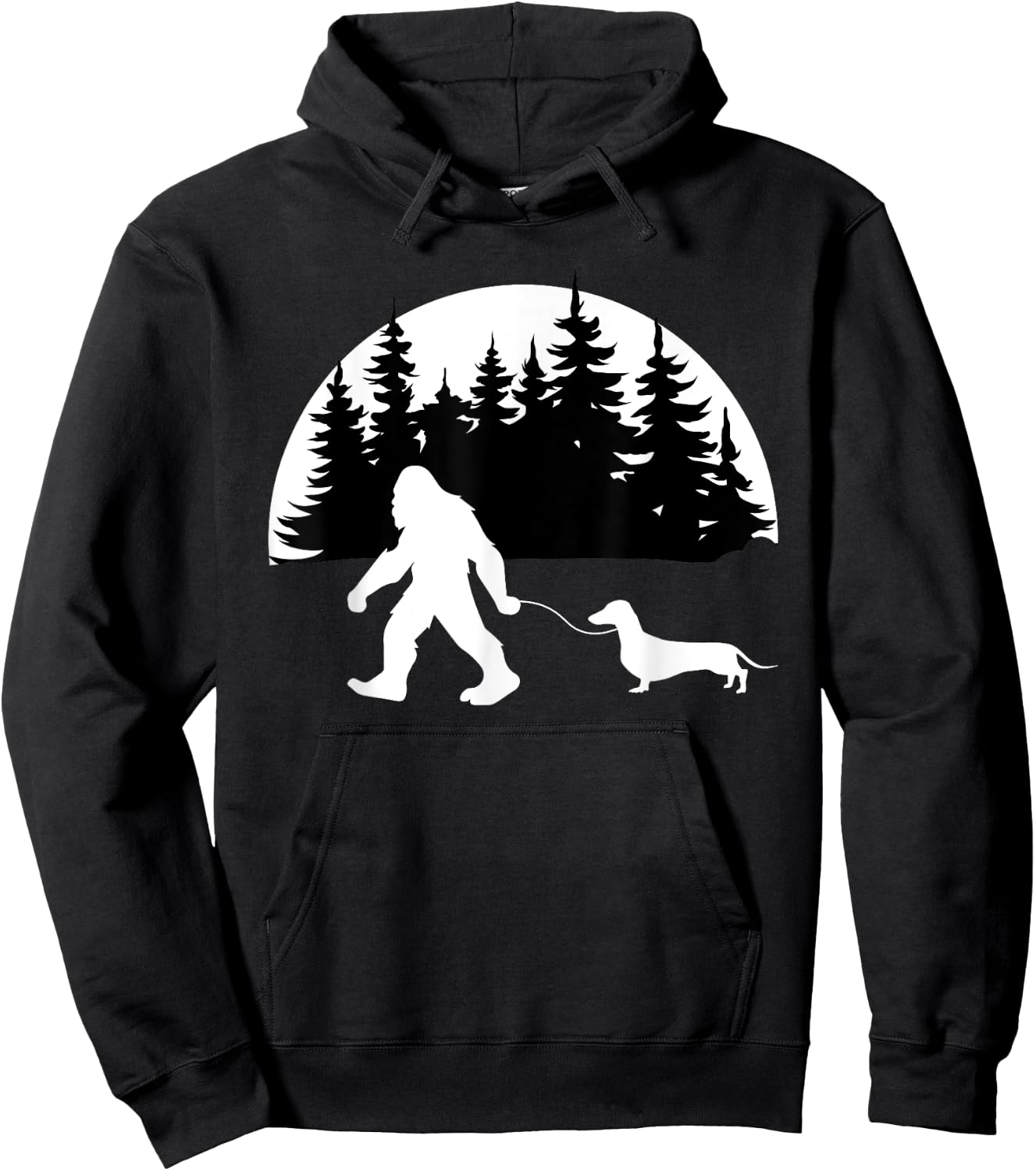 Funny Sasquatch Costume Wiener Dog Bigfoot Walking Dachshund Men Women Kids Hoodie - Hoodie | Black