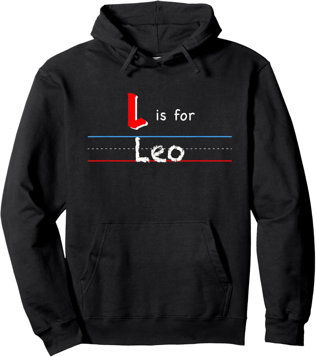 L Is For Leo, boys custom personalized name kids school Hoodie - Hoodie | Black