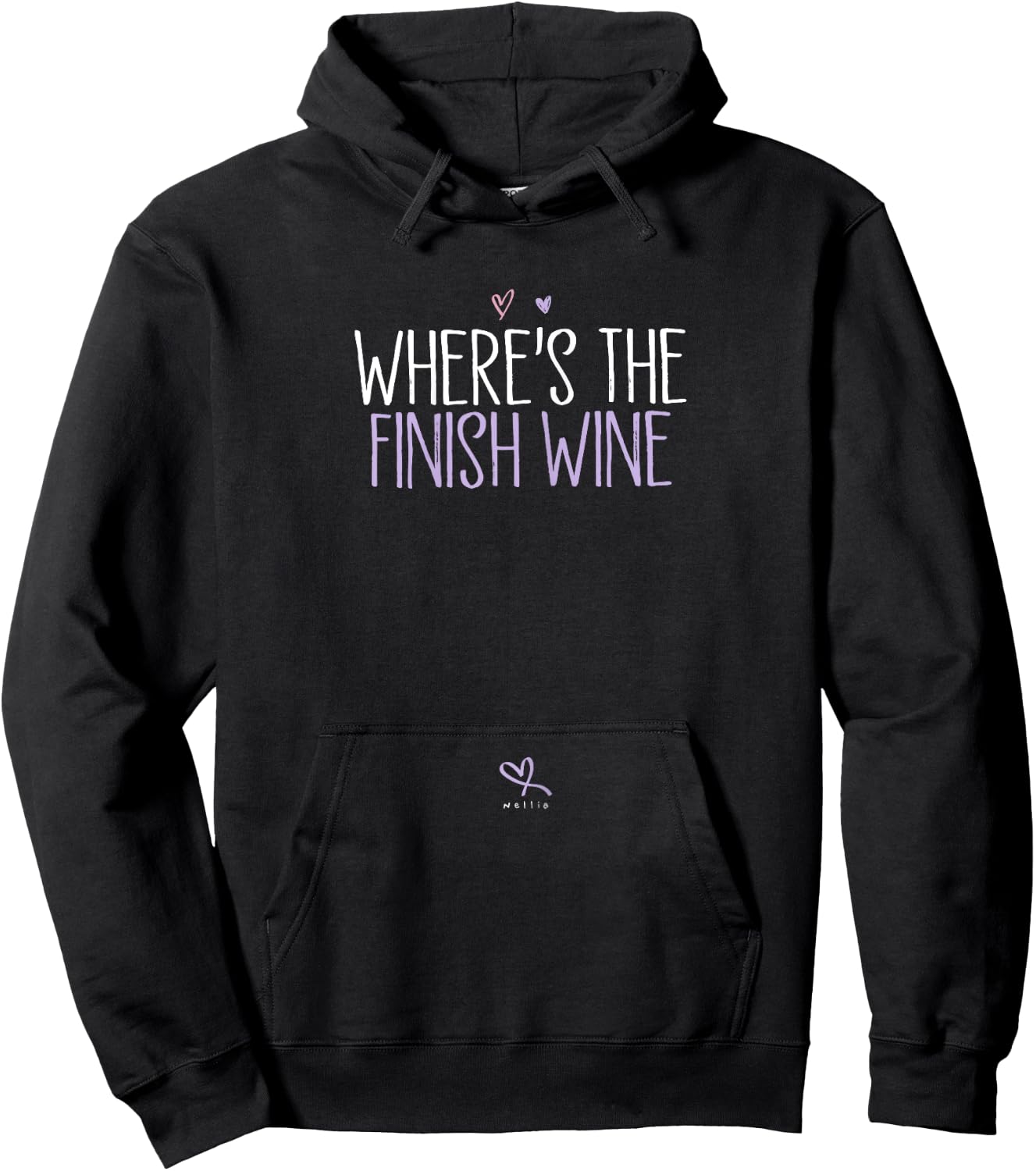 Funny Where's The Finish Wine - Half Marathon Running Hoodie - Hoodie | Black