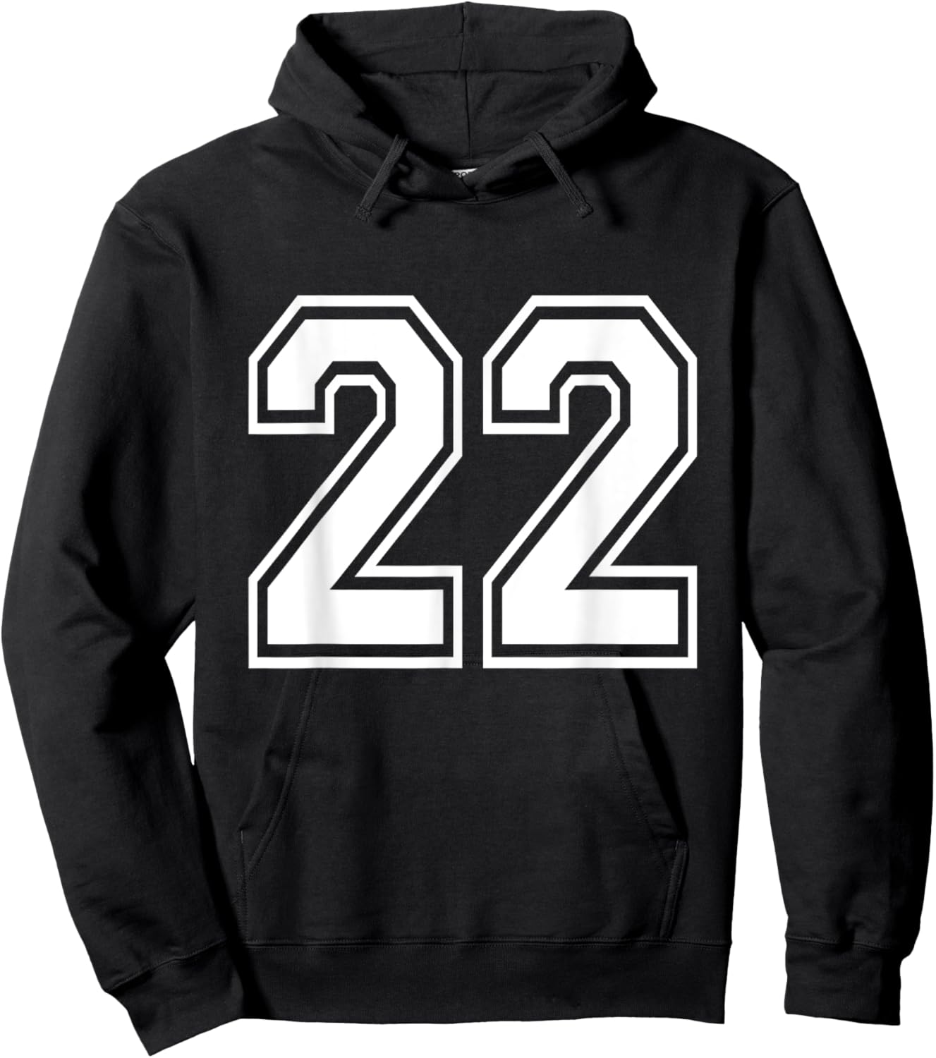 Number 22 Front + Back Varsity Sports Team 22nd Birthday Hoodie - Hoodie | Black