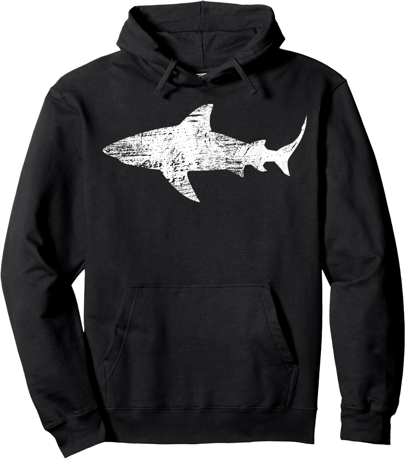 Vintage Shark Silhouette | Hammerhead Shark Tiger Shark Hoodie - Hoodie | Black