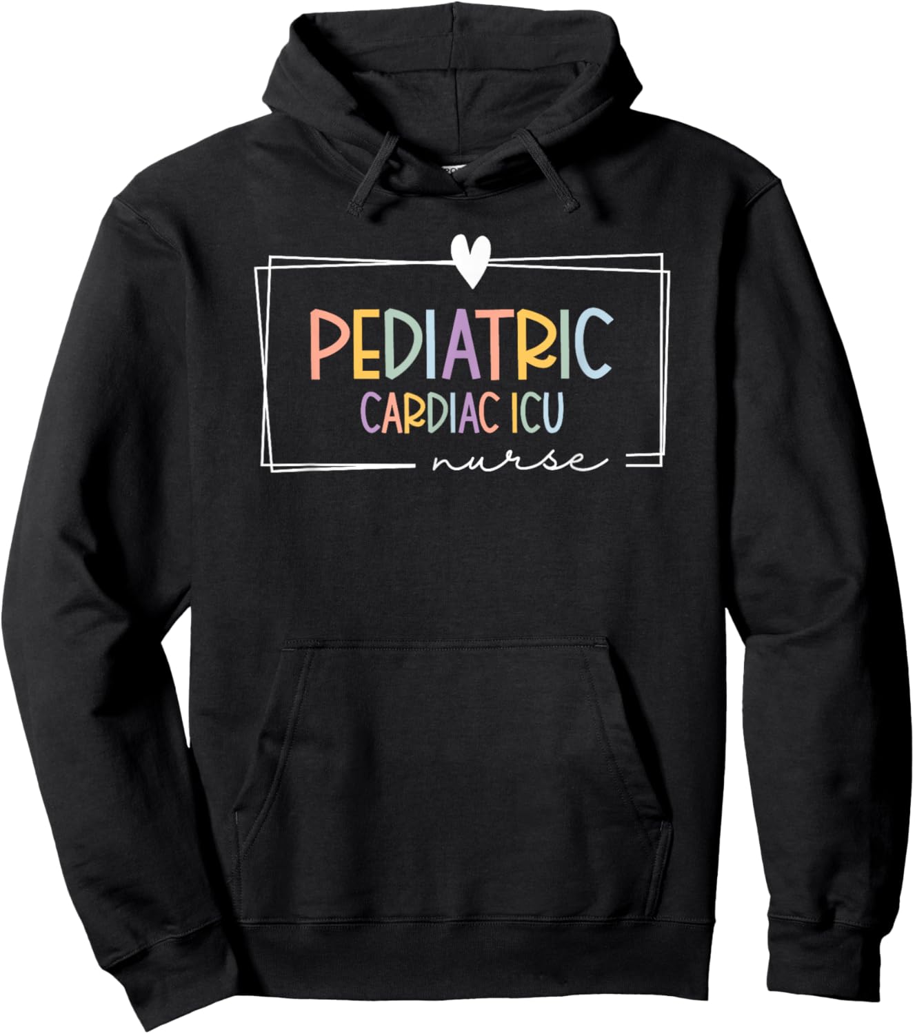 Retro Pediatric Cardiac ICU Nurse PCICU Rainbow Tiny Humans Hoodie - Hoodie | Black