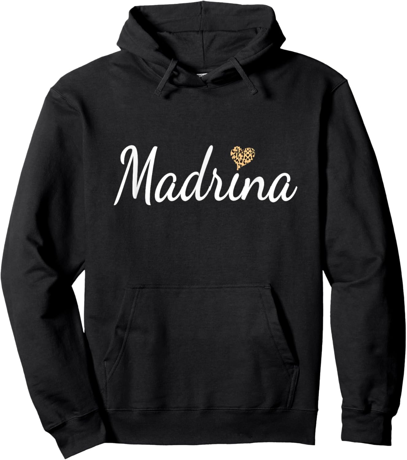 Madrina Spanish Godmother Leopard Heart Hoodie - Hoodie | Black