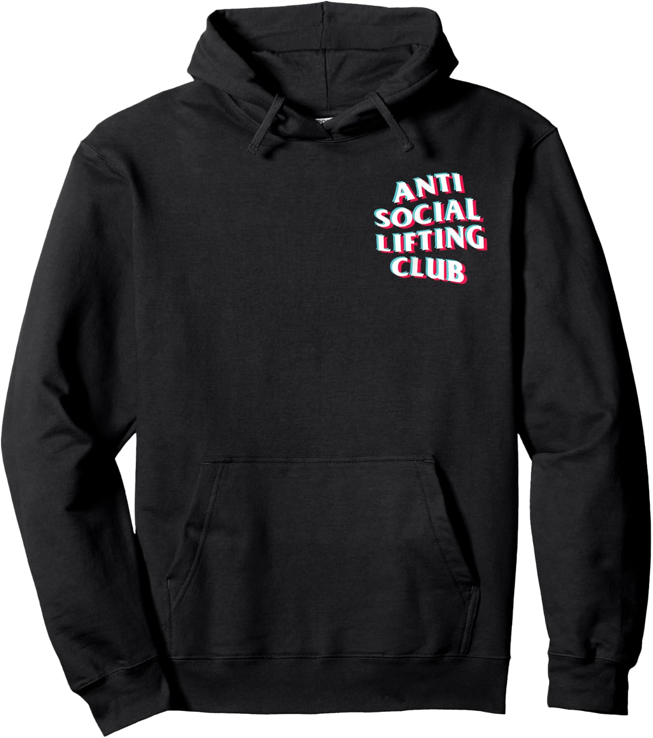 Anti Social Lifting Club: Anaglyph Trippy (Front + Back) Hoodie - Hoodie | Black