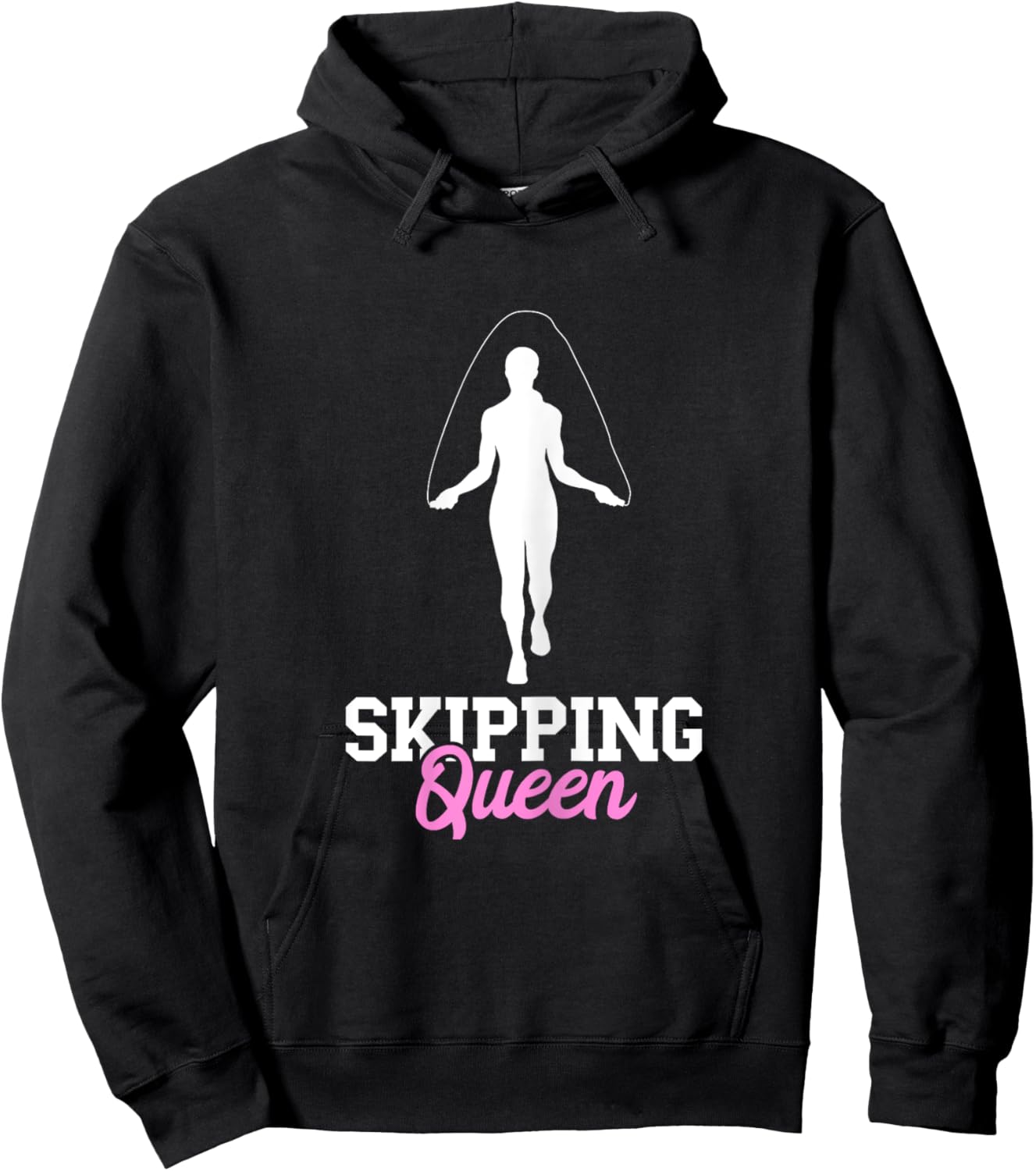 Skipping Queen Rope Jumping Cardio Jump Rope Workout Gym Hoodie - Hoodie | Black