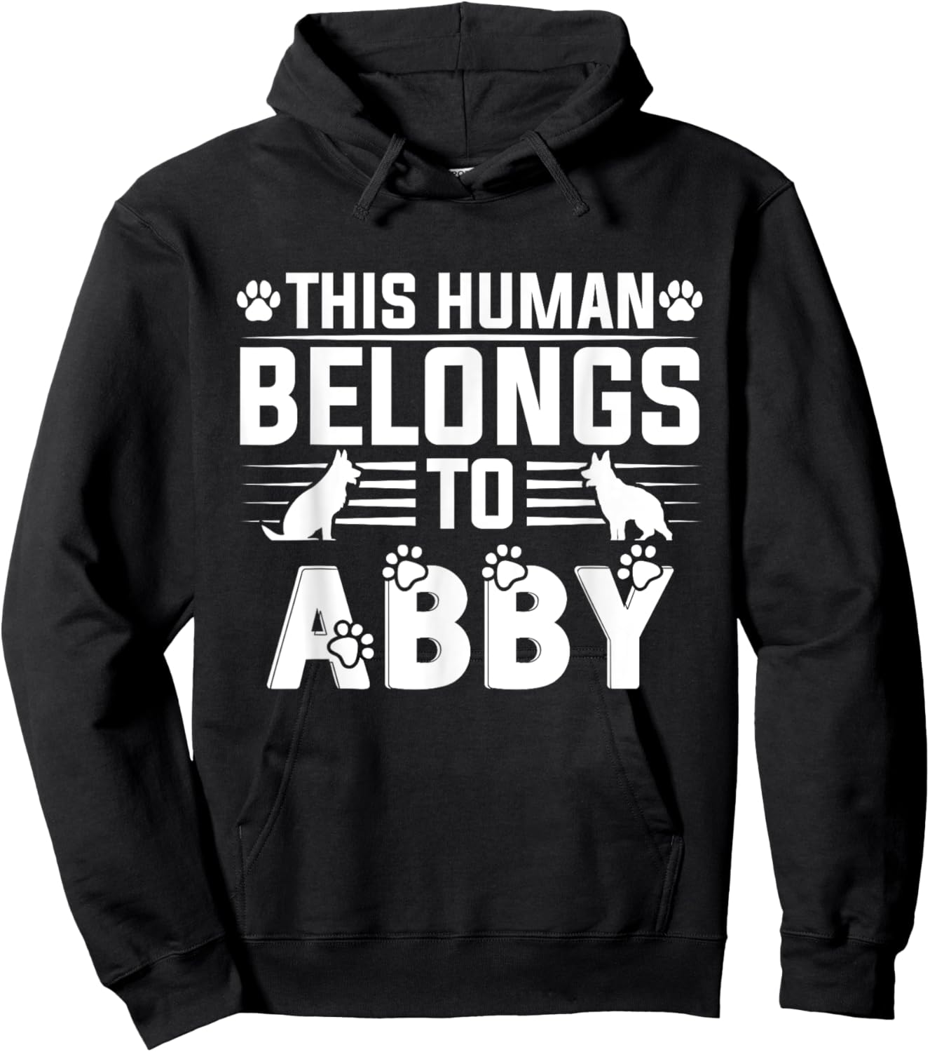 Dog Name Abby Personalised Gift This Human Belongs To a Dog Hoodie - Hoodie | Black