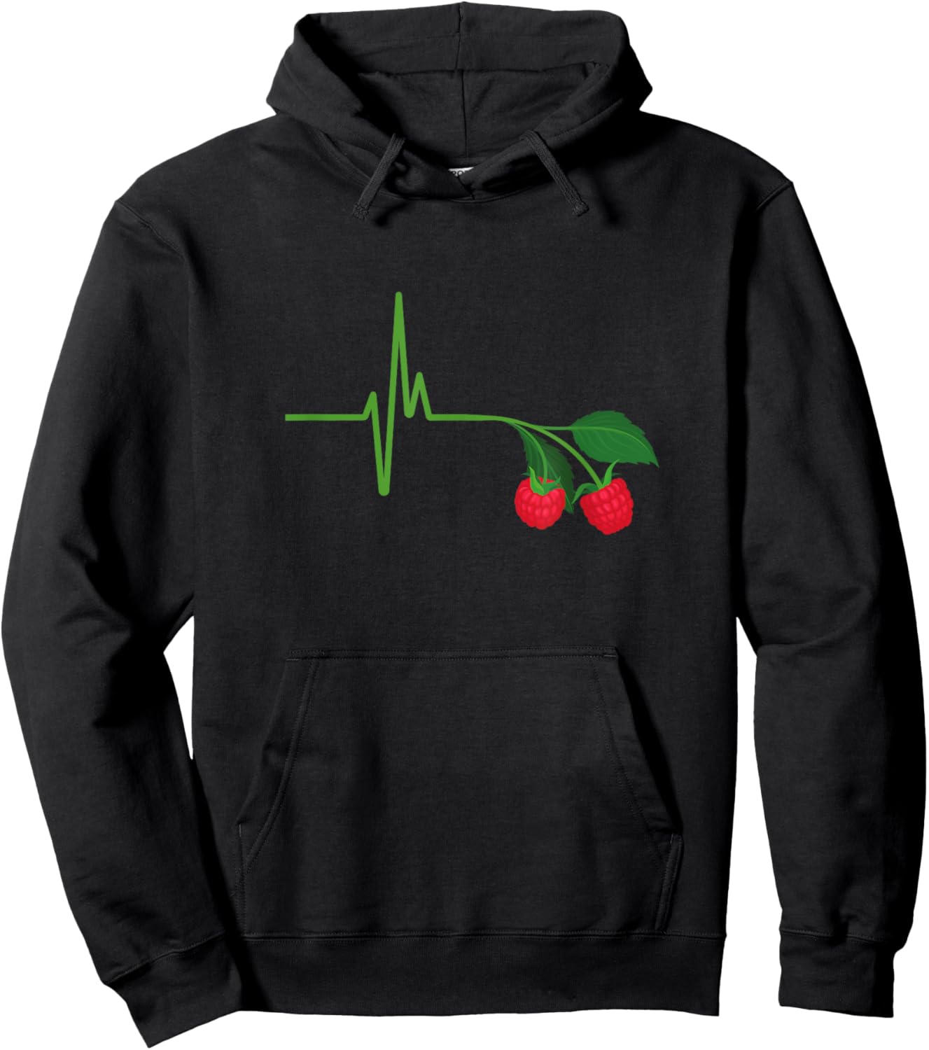 Himbeerliebhaber EKG Himbeere Herzschlag lustige Himbeere Hoodie - Hoodie | Black